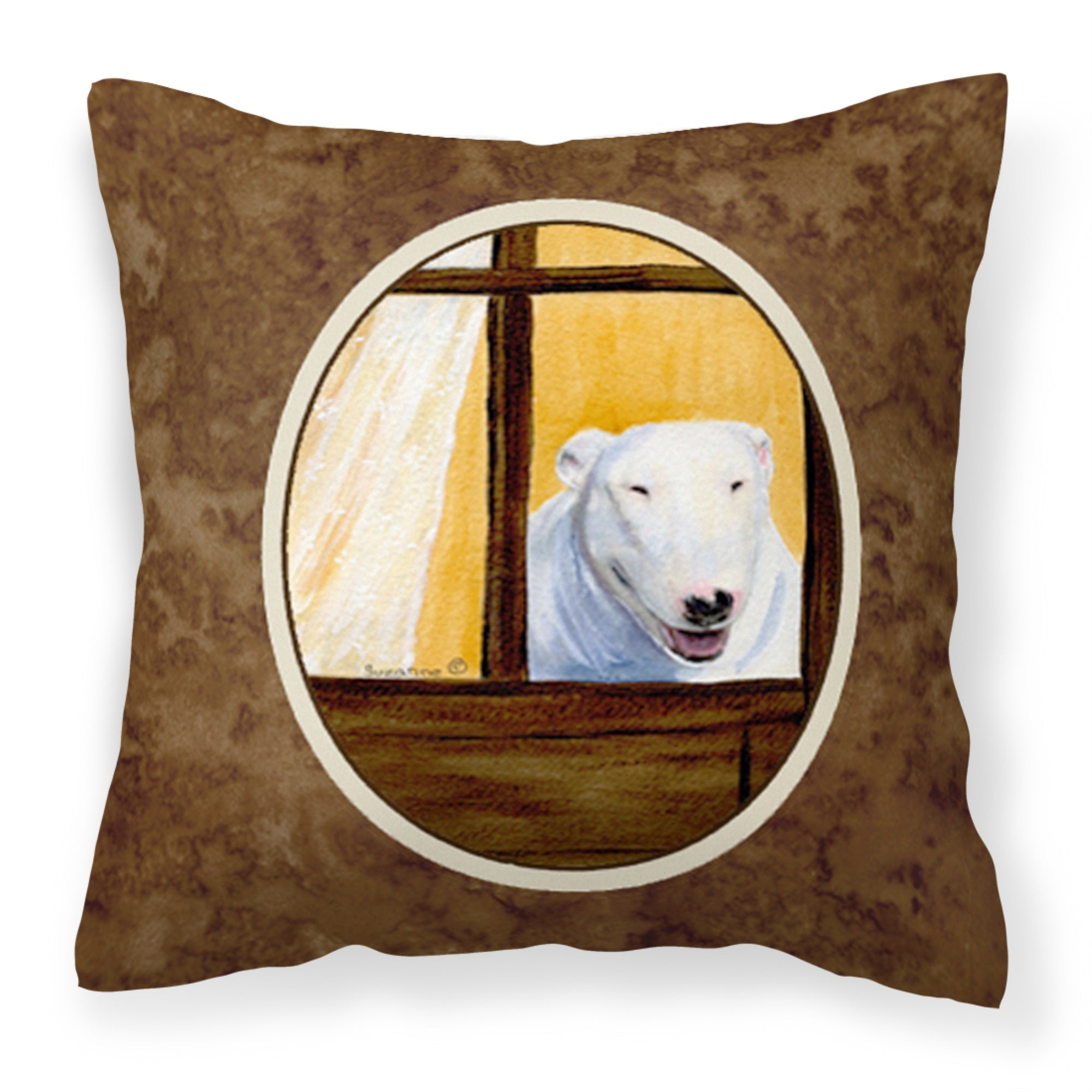 Carolines Treasures SS8542PW1414 Bull Terrier Decorative Canvas Fabric Pillow, Large, Multicolor