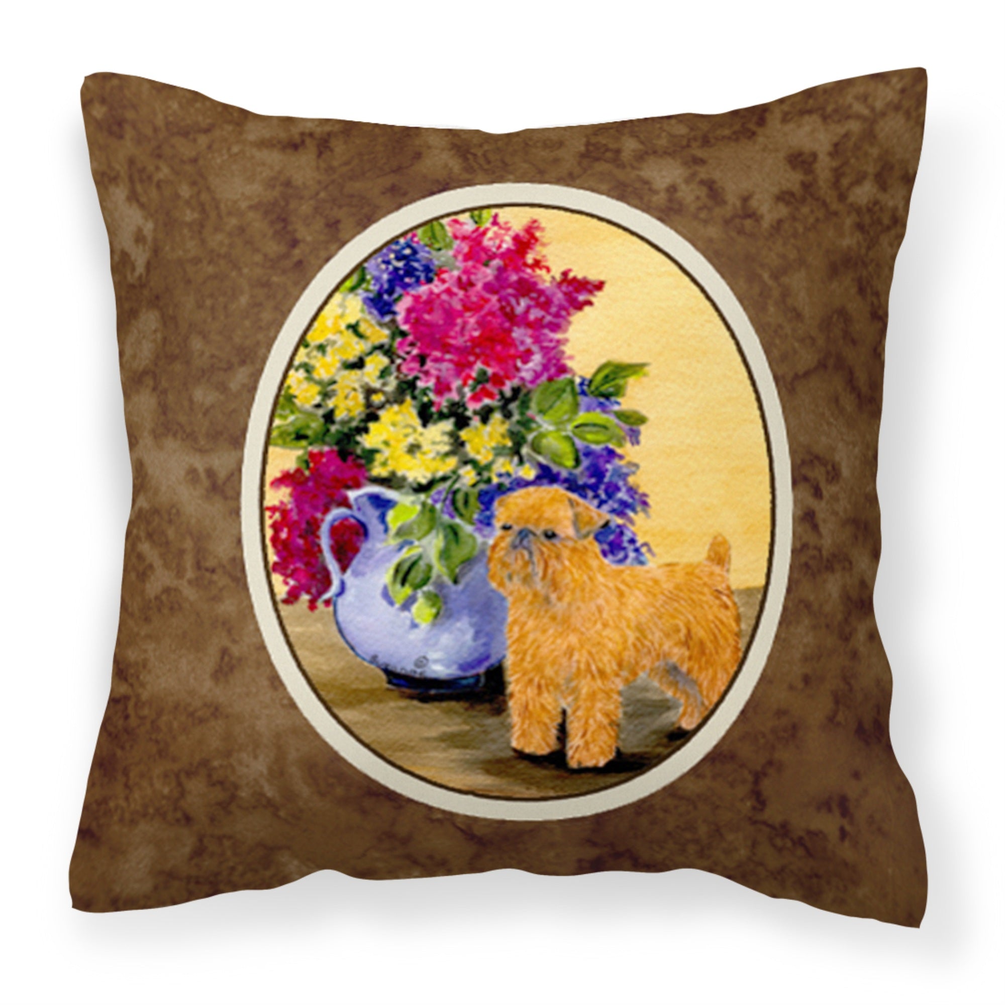 Carolines Treasures SS8543PW1414 Brussels Griffon Decorative Canvas Fabric Pillow, Large, Multicolor