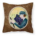 Carolines Treasures SS8549PW1414 Lady driving with her Briard Fabric Pillow, Large, Multicolor