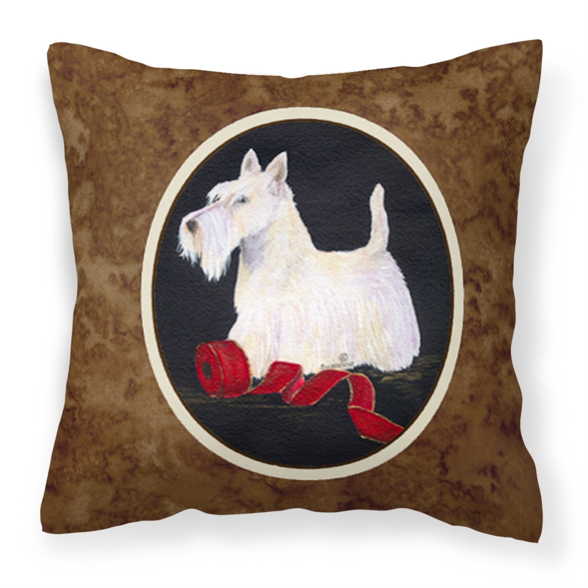 Carolines Treasures SS8553PW1414 Scottish Terrier Decorative Canvas Fabric Pillow, Large, Multicolor