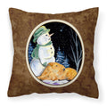 Carolines Treasures SS8555PW1414 Snowman with Welsh Terrier Fabric Pillow, Large, Multicolor