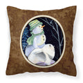 Carolines Treasures SS8557PW1414 Snowman with Keeshond Decorative Canvas Fabric Pillow, Large, Multicolor