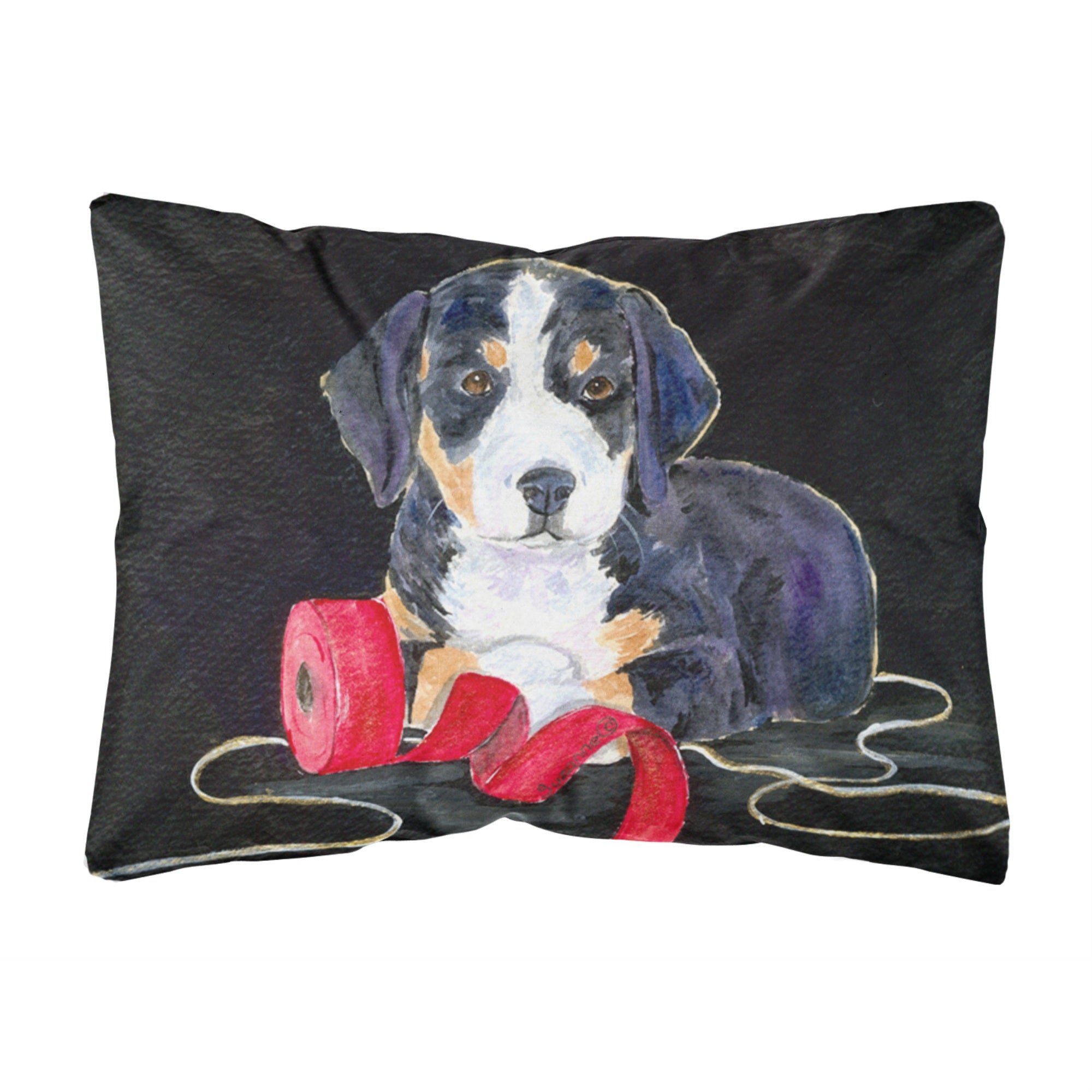 Carolines Treasures SS8566PW1216 Entlebucher Mountain Dog Decorative Canvas Fabric Pillow, Large, Multicolor