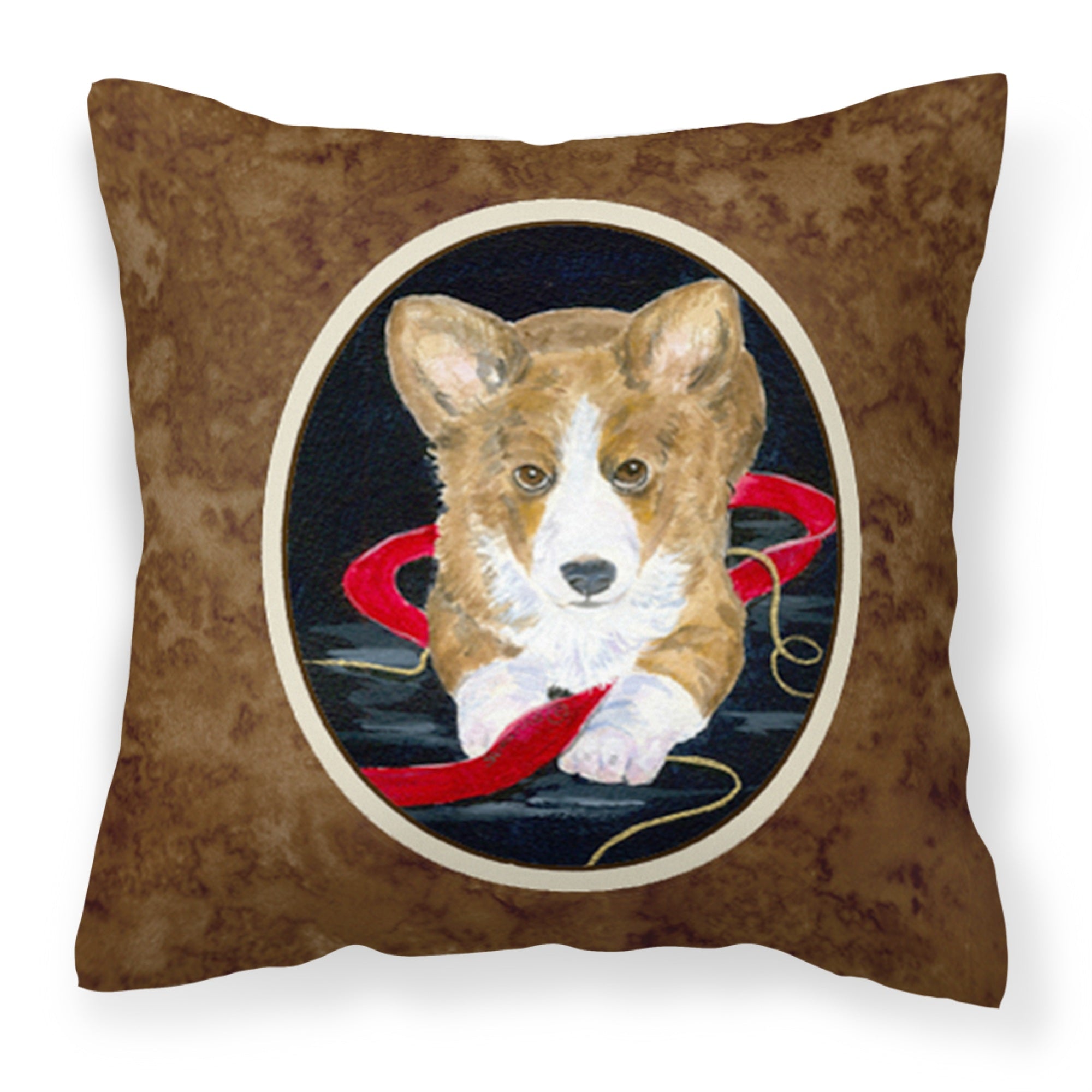 Carolines Treasures SS8570PW1414 Corgi Decorative Canvas Fabric Pillow, Large, Multicolor