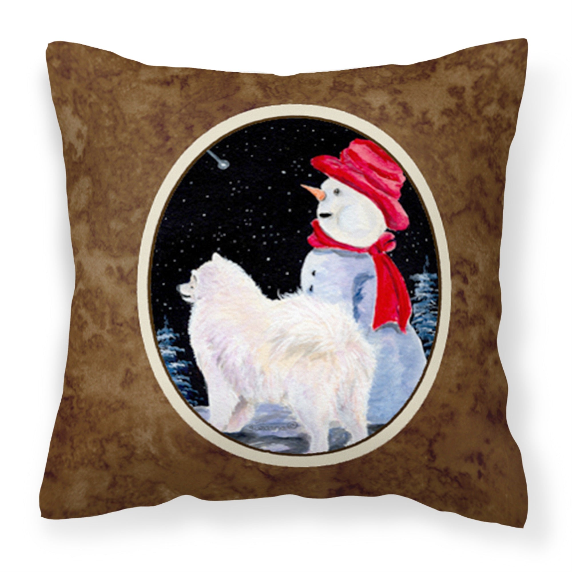 Carolines Treasures SS8572PW1414 Samoyed Decorative Canvas Fabric Pillow, Large, Multicolor