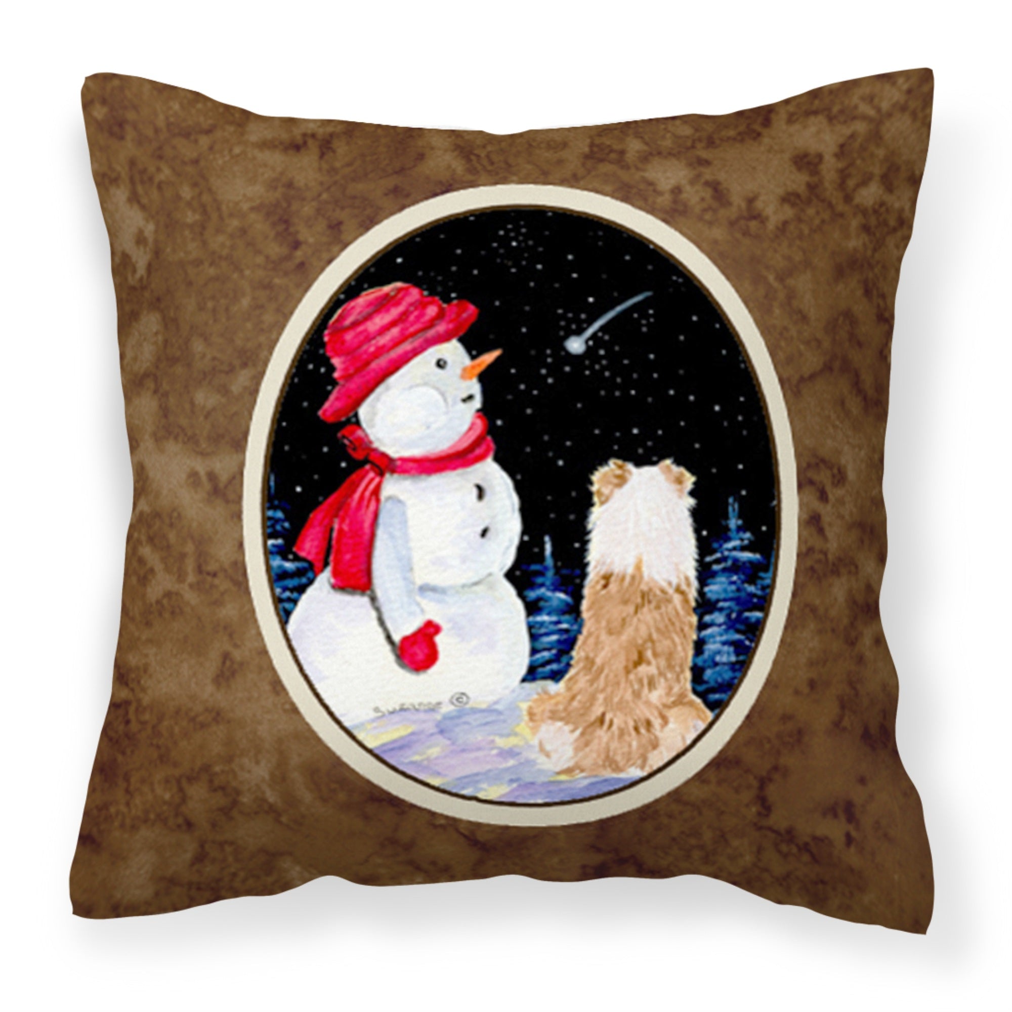 Carolines Treasures SS8573PW1414 Australian Shepherd Decorative Canvas Fabric Pillow, Large, Multicolor