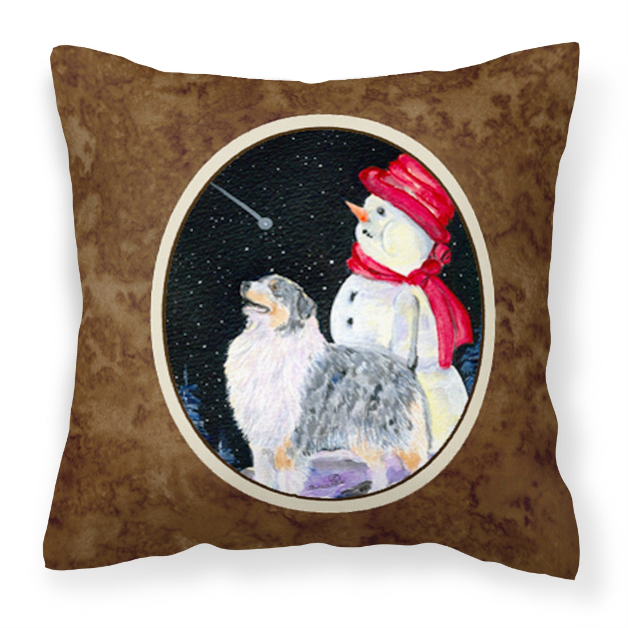 Carolines Treasures SS8574PW1414 Australian Shepherd Decorative Canvas Fabric Pillow, Large, Multicolor
