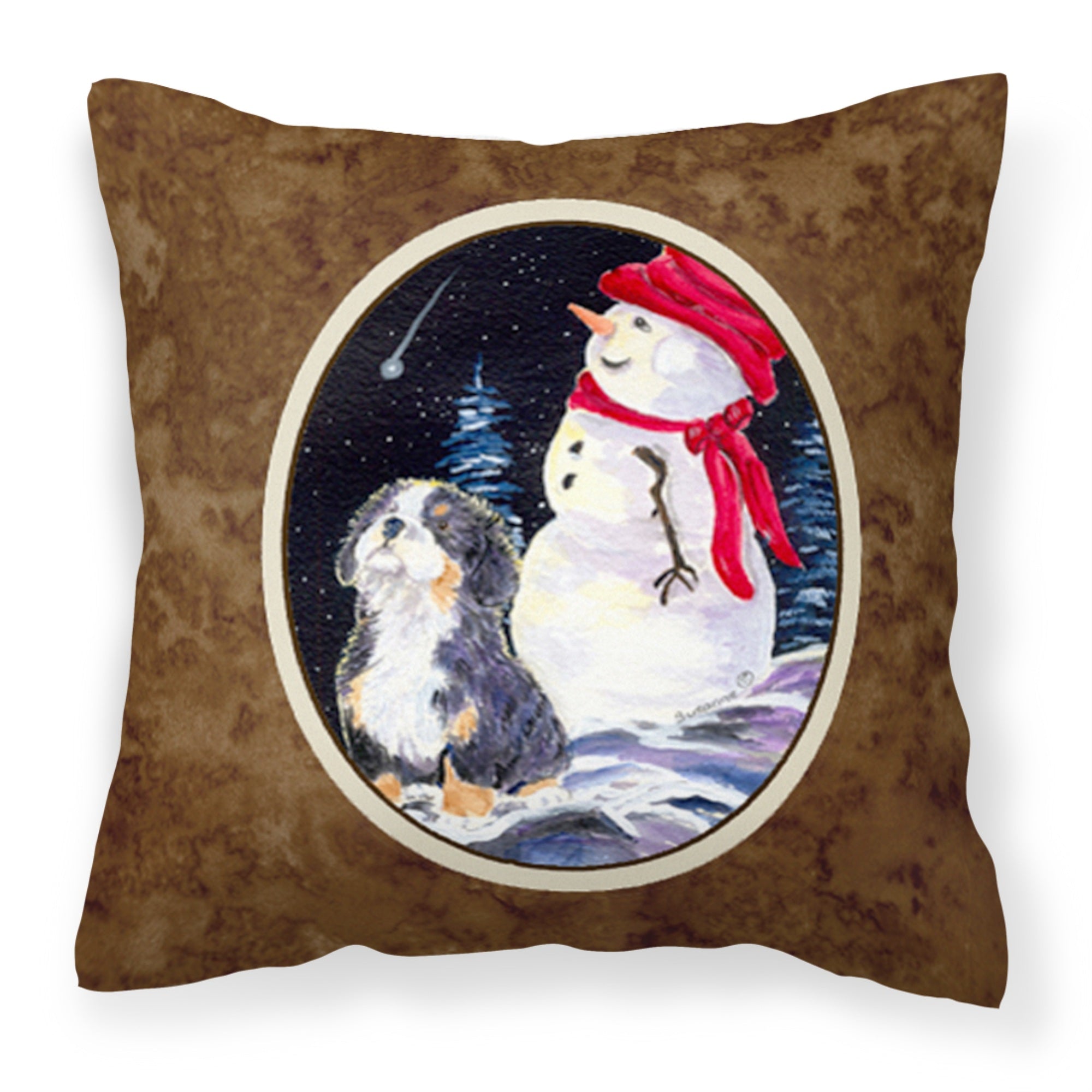Carolines Treasures SS8575PW1414 Bernese Mountain Dog Decorative Canvas Fabric Pillow, Large, Multicolor