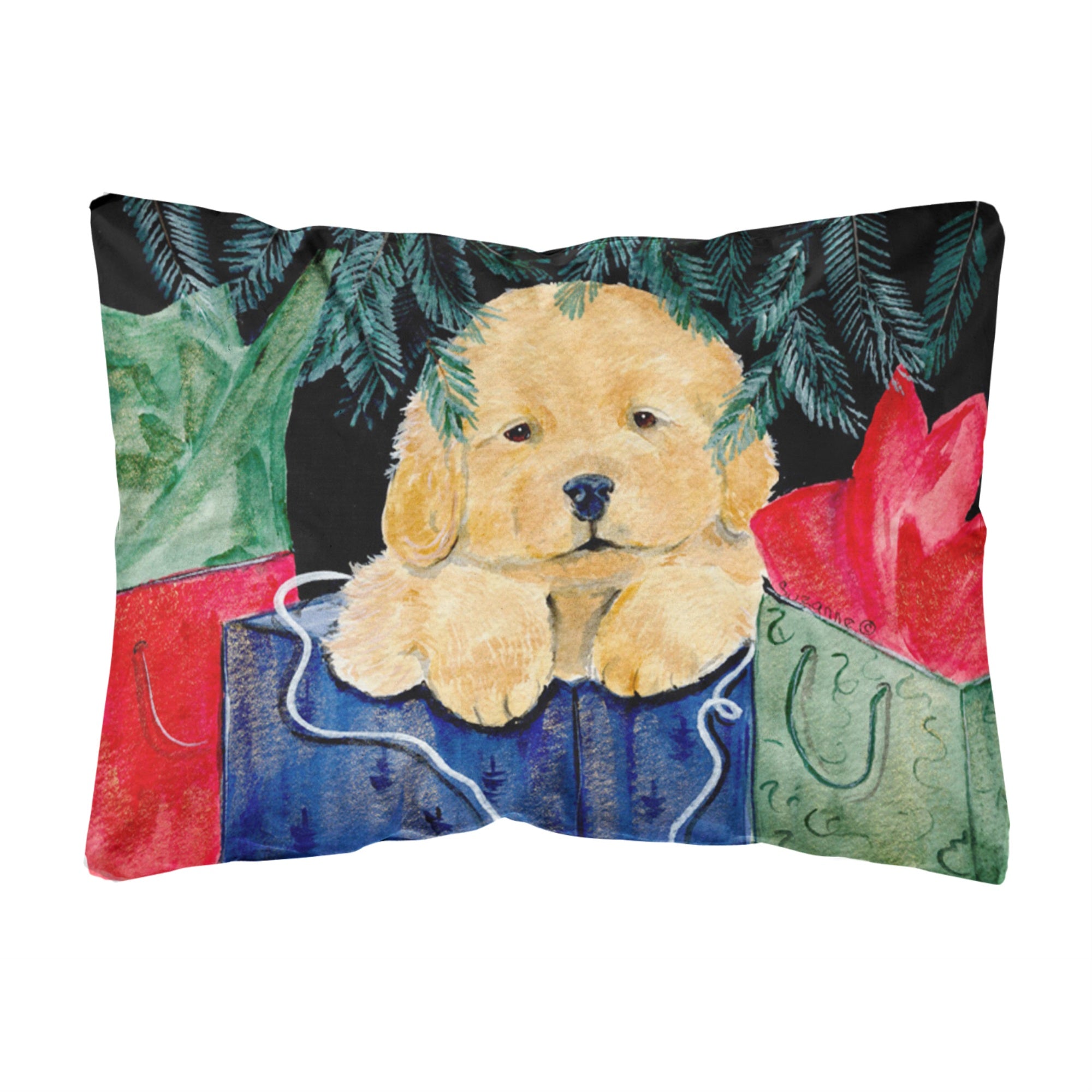 Carolines Treasures SS8580PW1216 Golden Retriever Decorative Canvas Fabric Pillow, Large, Multicolor