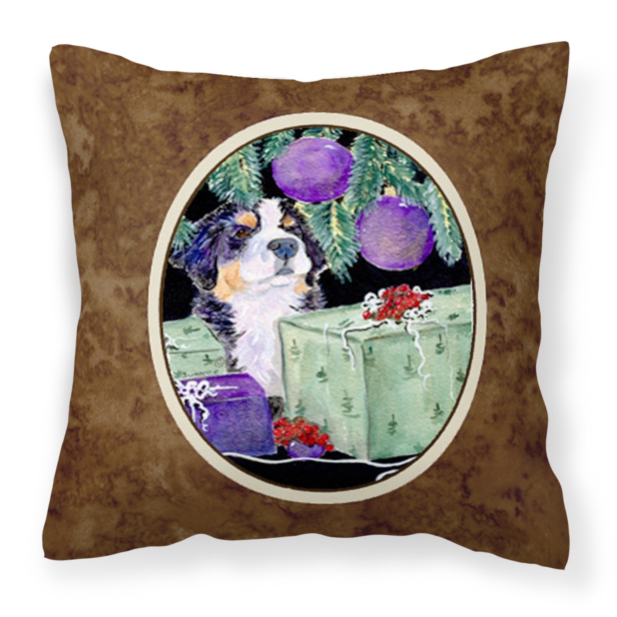 Carolines Treasures SS8582PW1414 Bernese Mountain Dog Decorative Canvas Fabric Pillow, Large, Multicolor