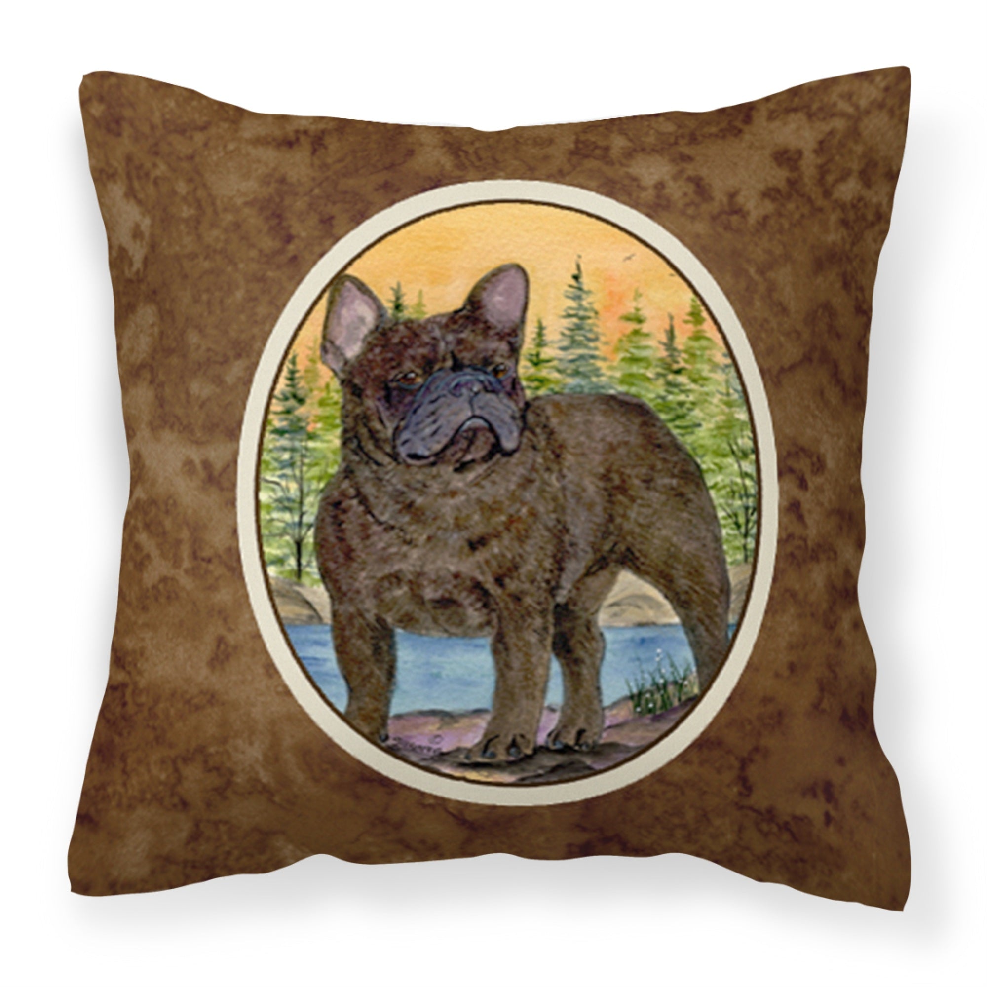 Carolines Treasures SS8597PW1414 French Bulldog Decorative Canvas Fabric Pillow, Large, Multicolor
