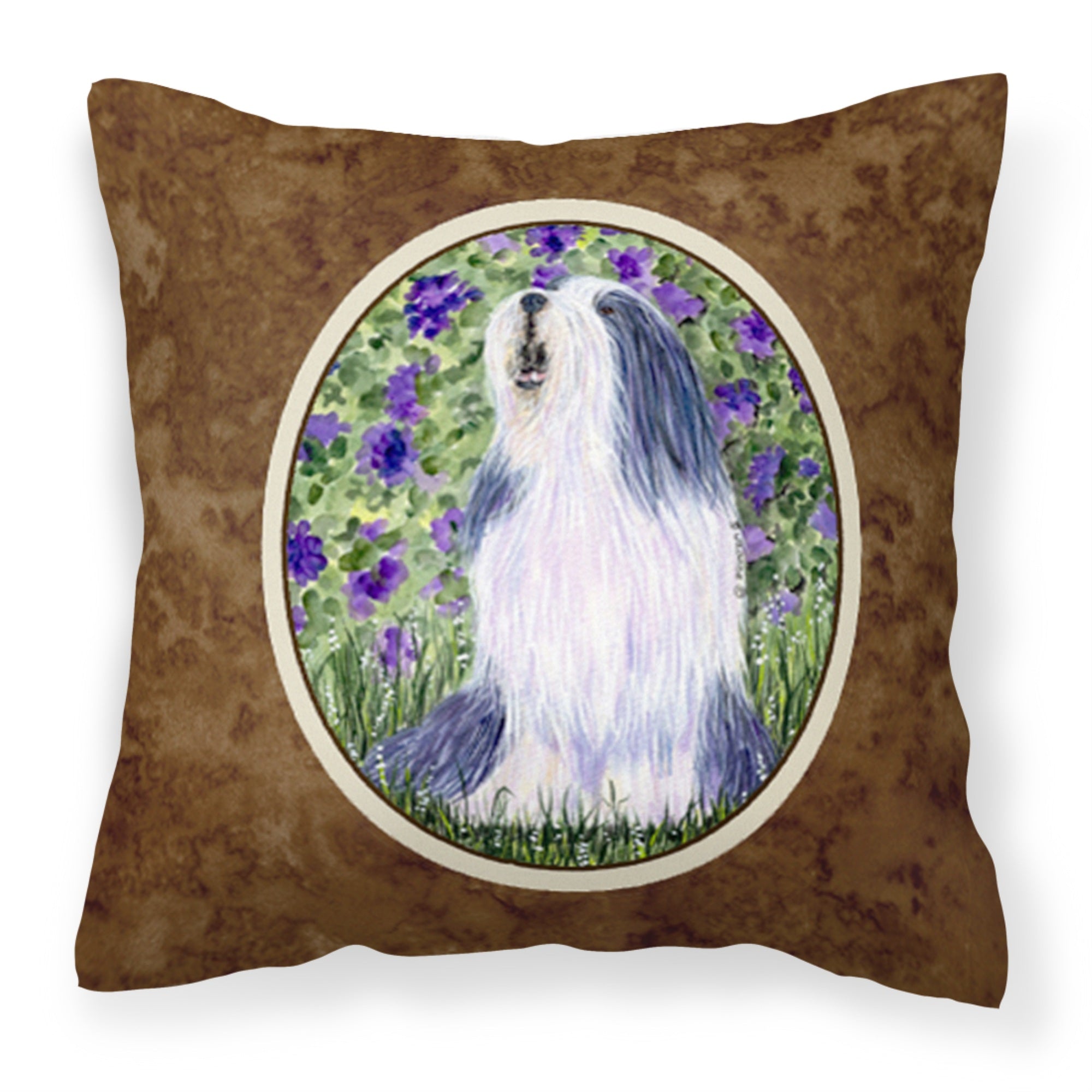 Carolines Treasures SS8602PW1414 Bearded Collie Decorative Canvas Fabric Pillow, Large, Multicolor