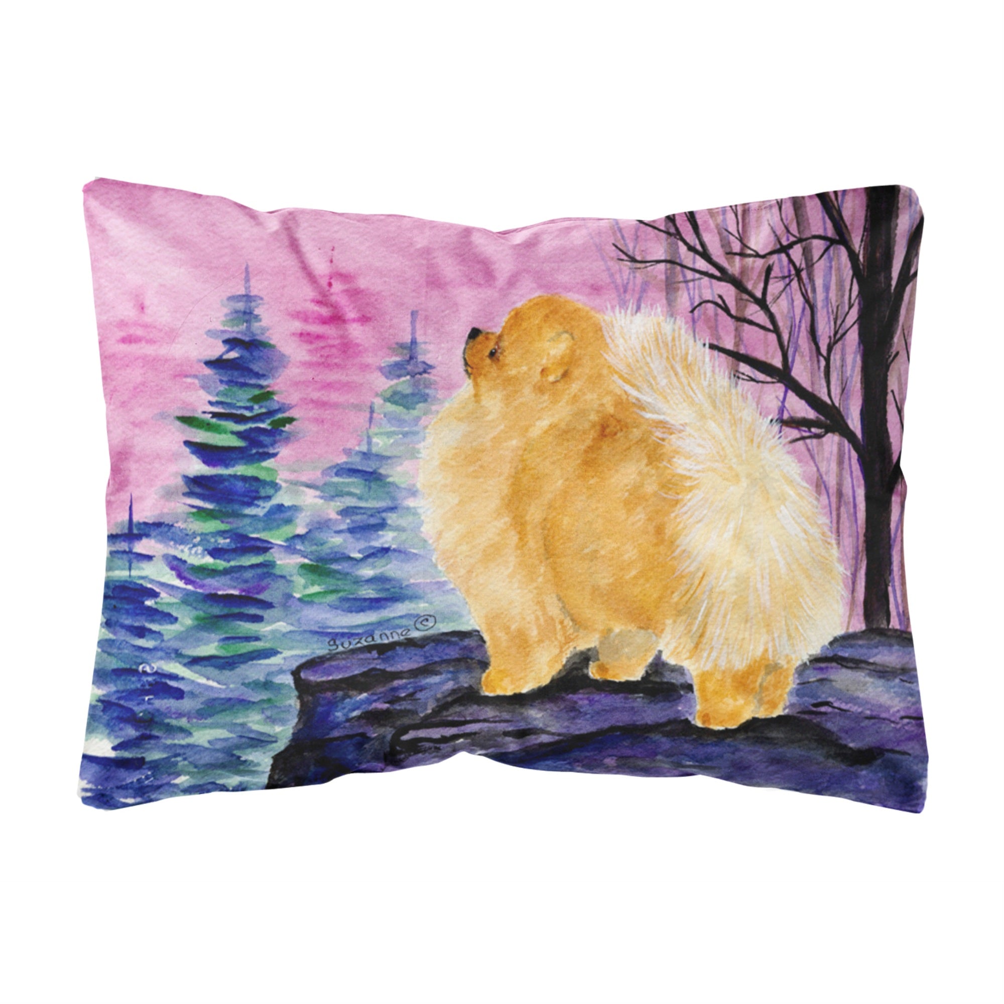 Carolines Treasures SS8606PW1216 Pomeranian Decorative Canvas Fabric Pillow, Large, Multicolor