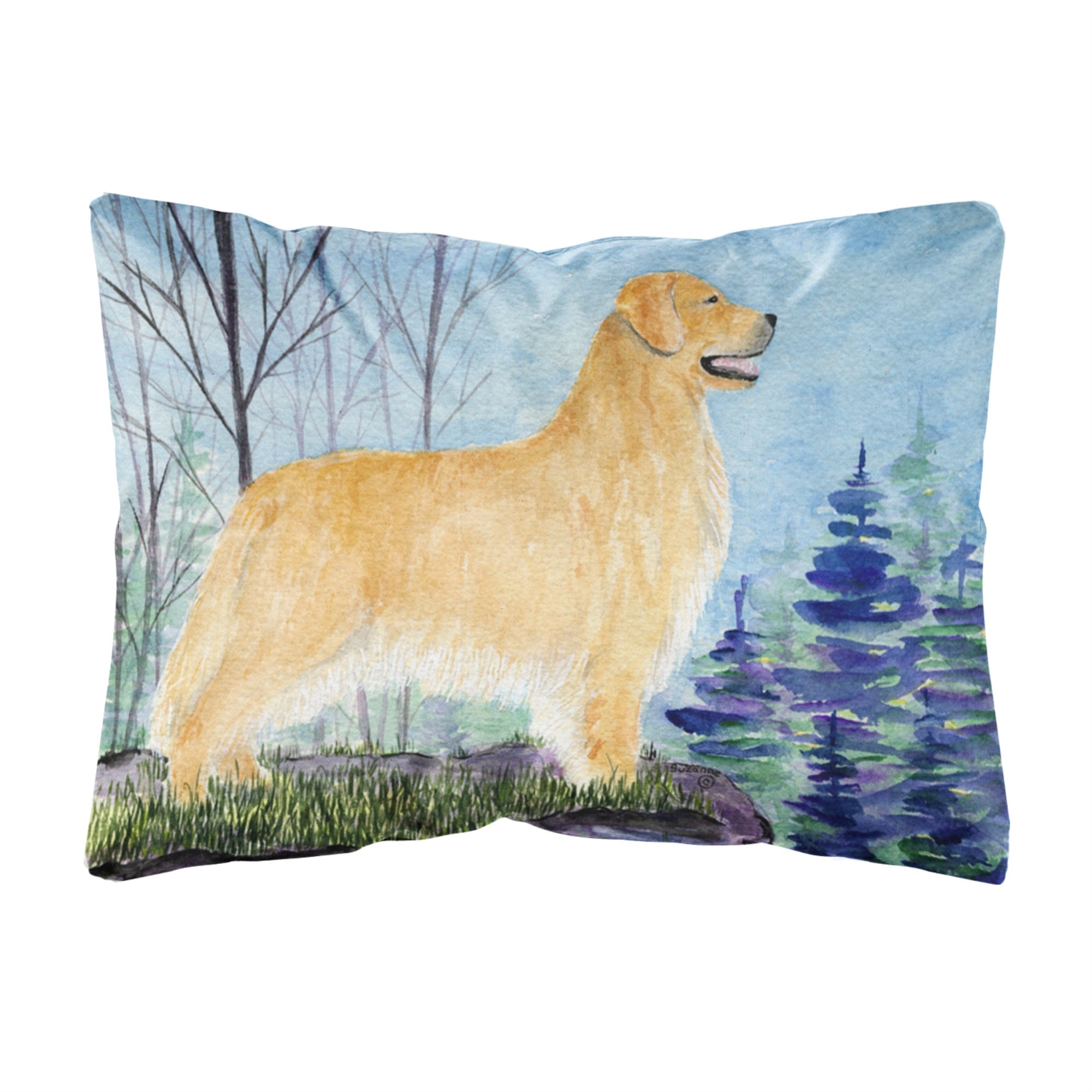 Carolines Treasures SS8607PW1216 Golden Retriever Decorative Canvas Fabric Pillow, Large, Multicolor