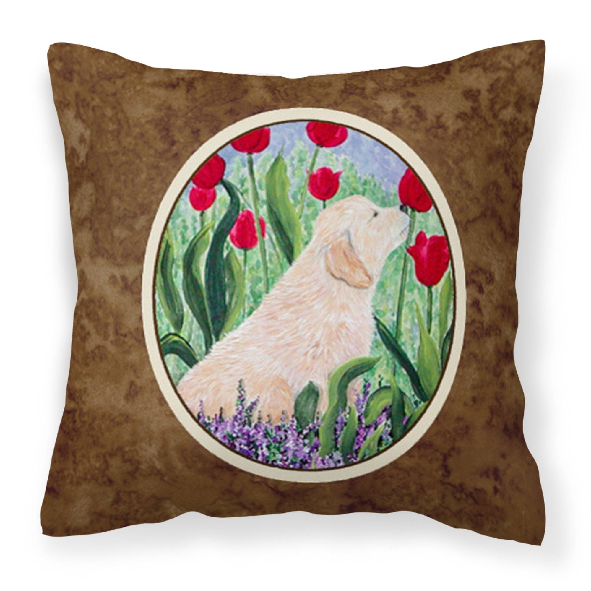 Carolines Treasures SS8610PW1414 Golden Retriever Decorative Canvas Fabric Pillow, Large, Multicolor
