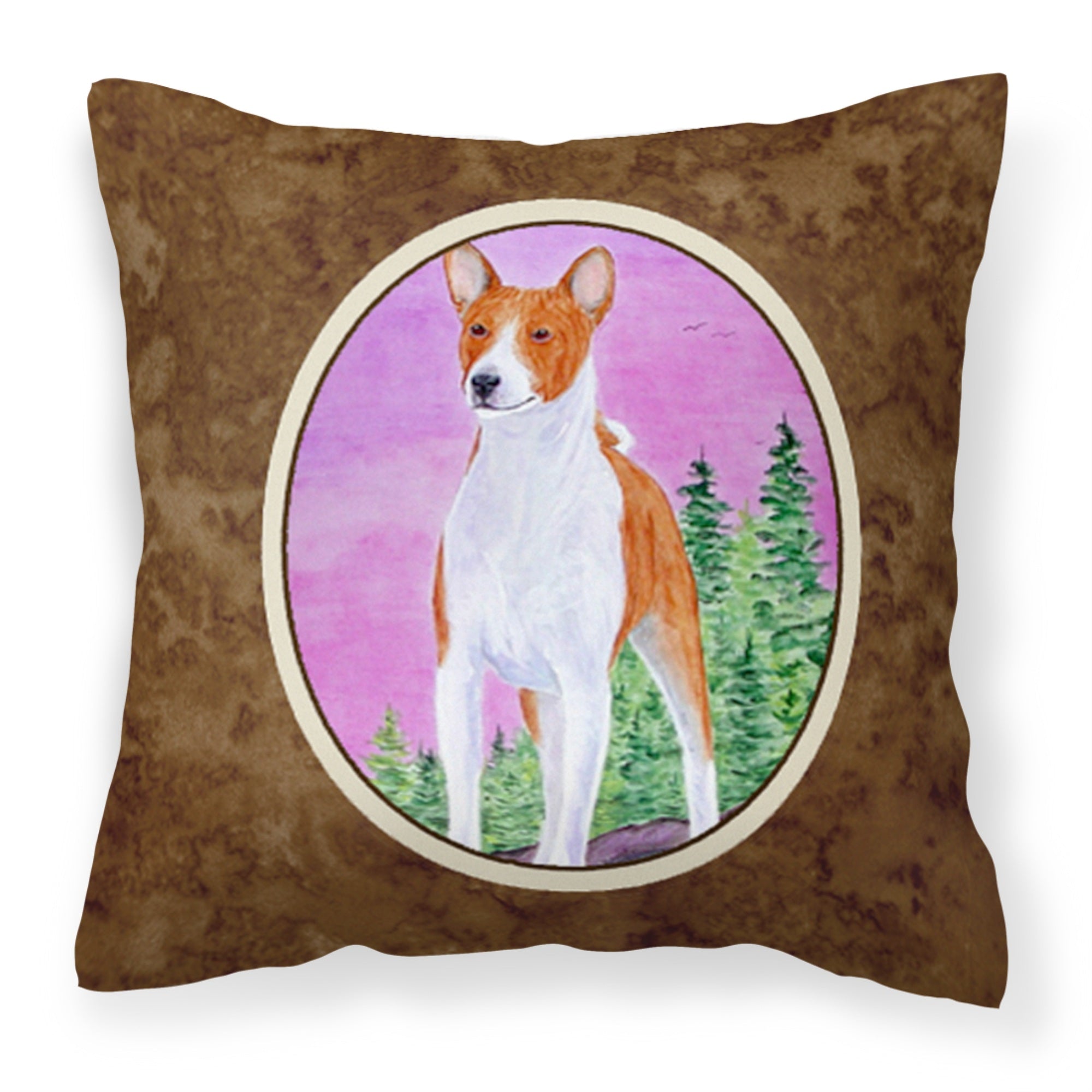 Carolines Treasures SS8611PW1414 Basenji Decorative Canvas Fabric Pillow, Large, Multicolor
