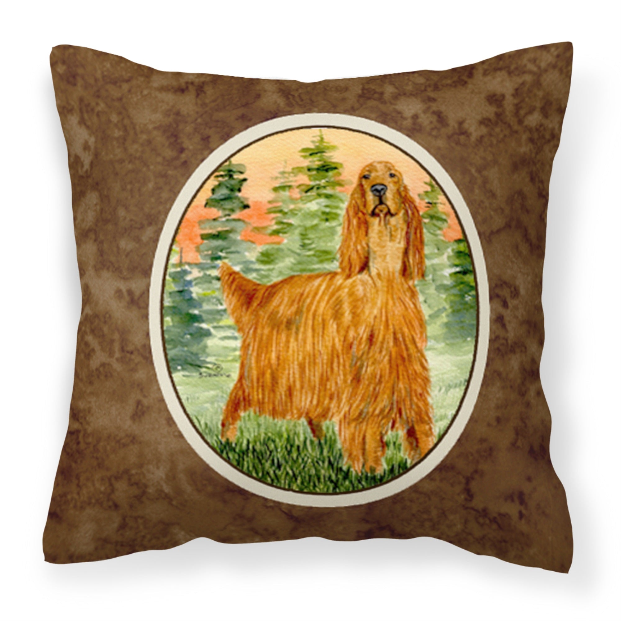 Carolines Treasures SS8625PW1414 Irish Setter Decorative Canvas Fabric Pillow, Large, Multicolor