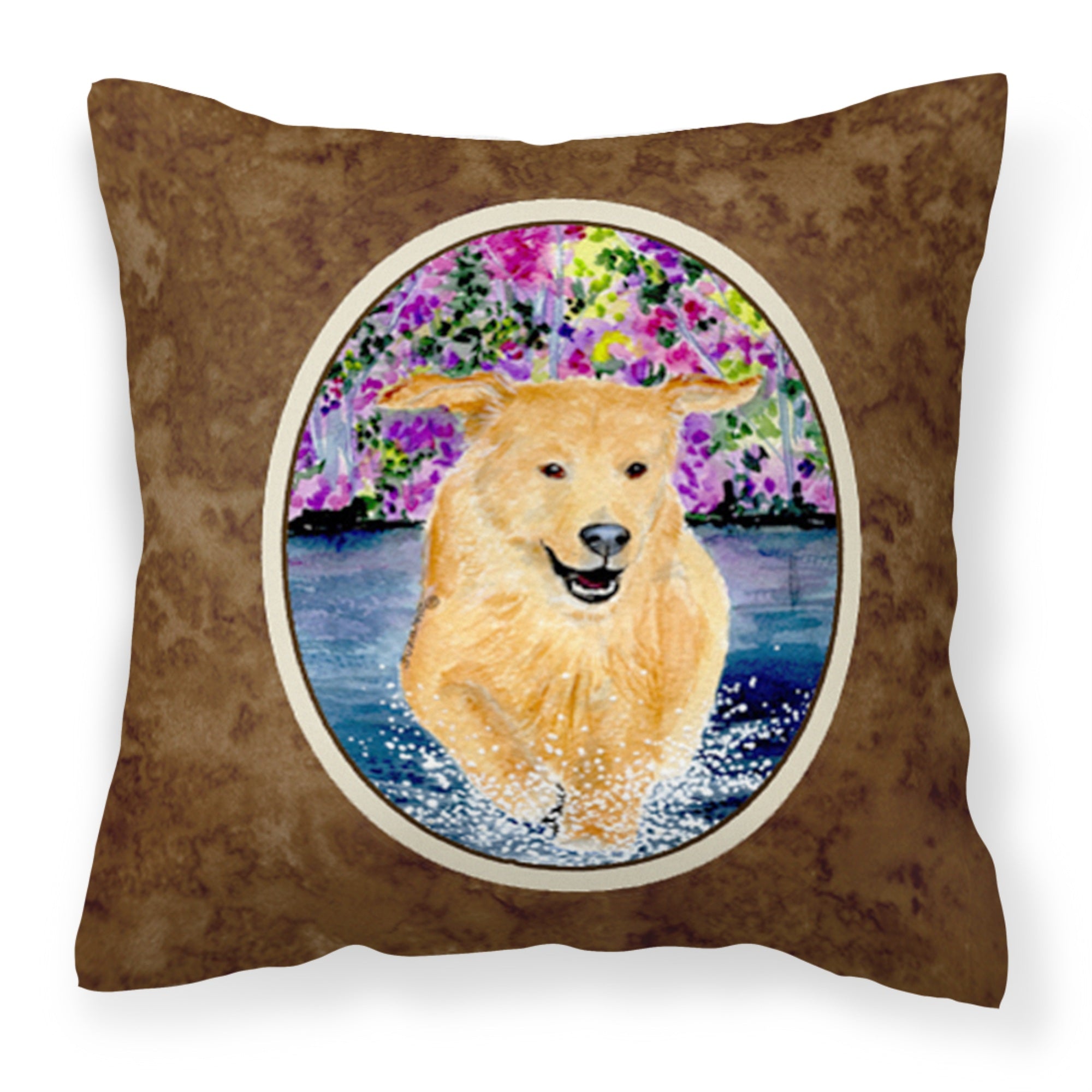 Carolines Treasures SS8627PW1414 Golden Retriever Decorative Canvas Fabric Pillow, Large, Multicolor