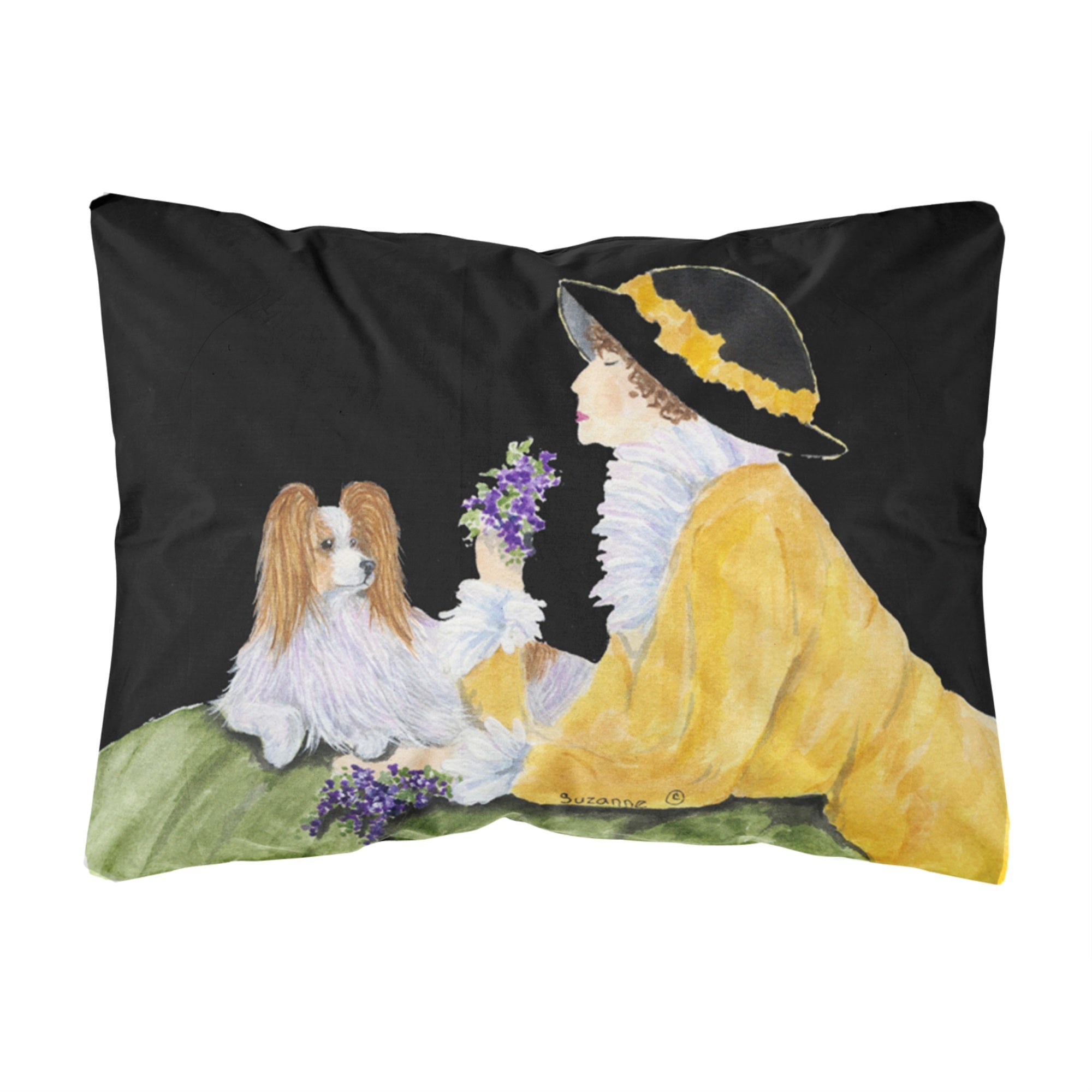 Carolines Treasures SS8633PW1216 Papillon Decorative Canvas Fabric Pillow, Large, Multicolor