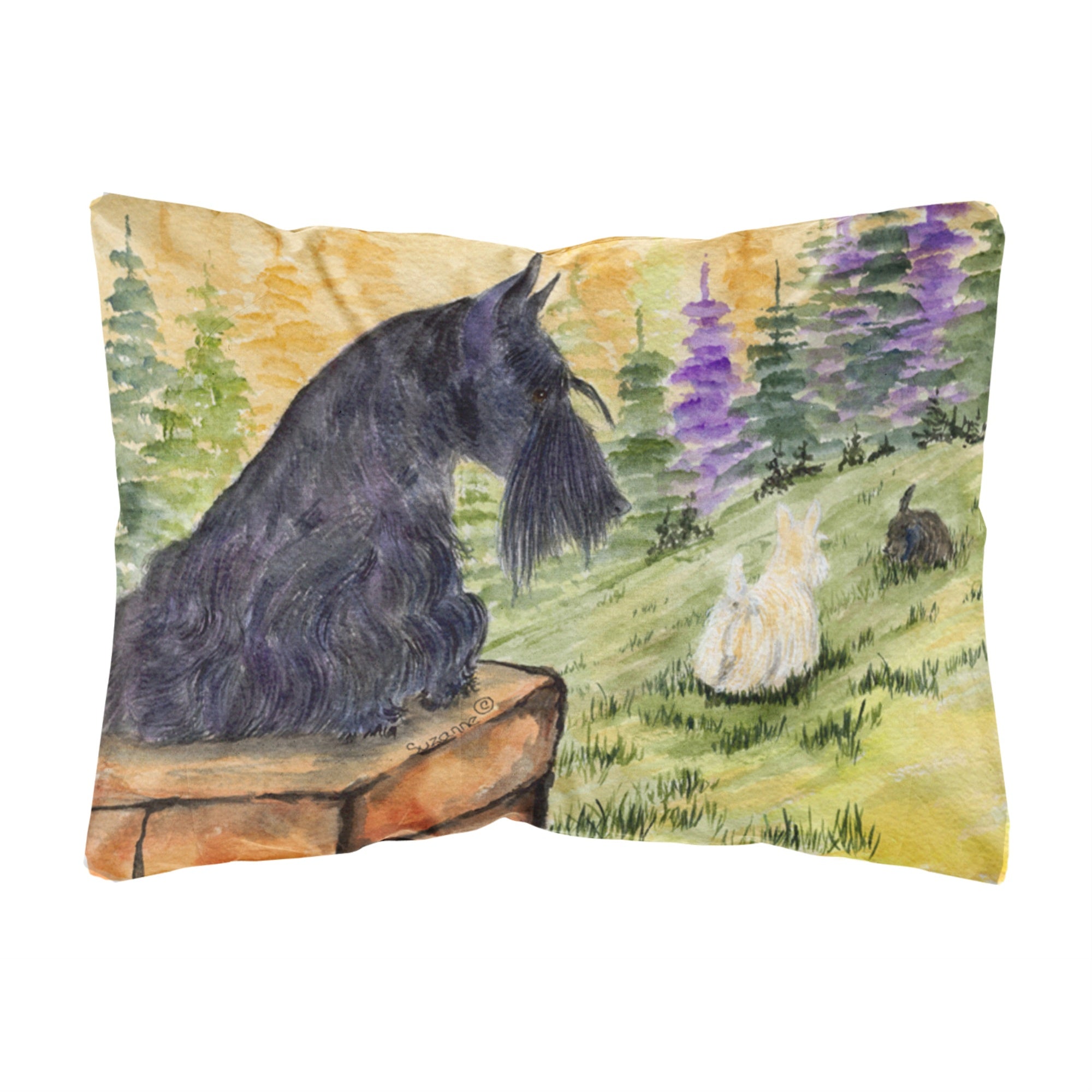 Carolines Treasures SS8634PW1216 Scottish Terrier Decorative Canvas Fabric Pillow, Large, Multicolor