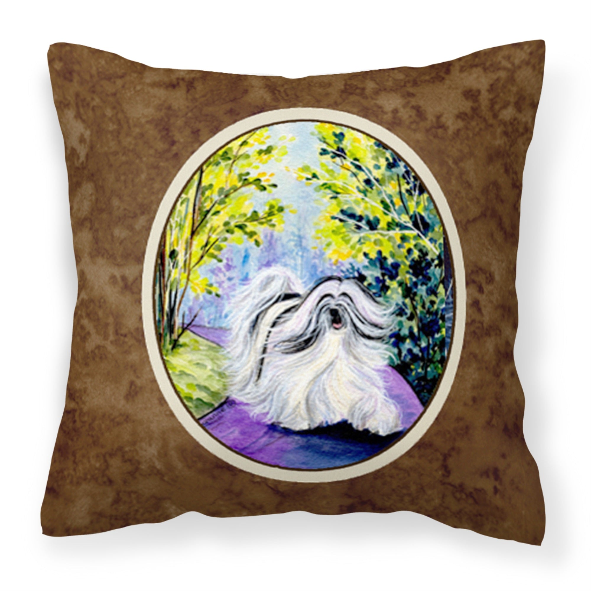 Carolines Treasures SS8643PW1414 Tibetan Terrier Decorative Canvas Fabric Pillow, Large, Multicolor