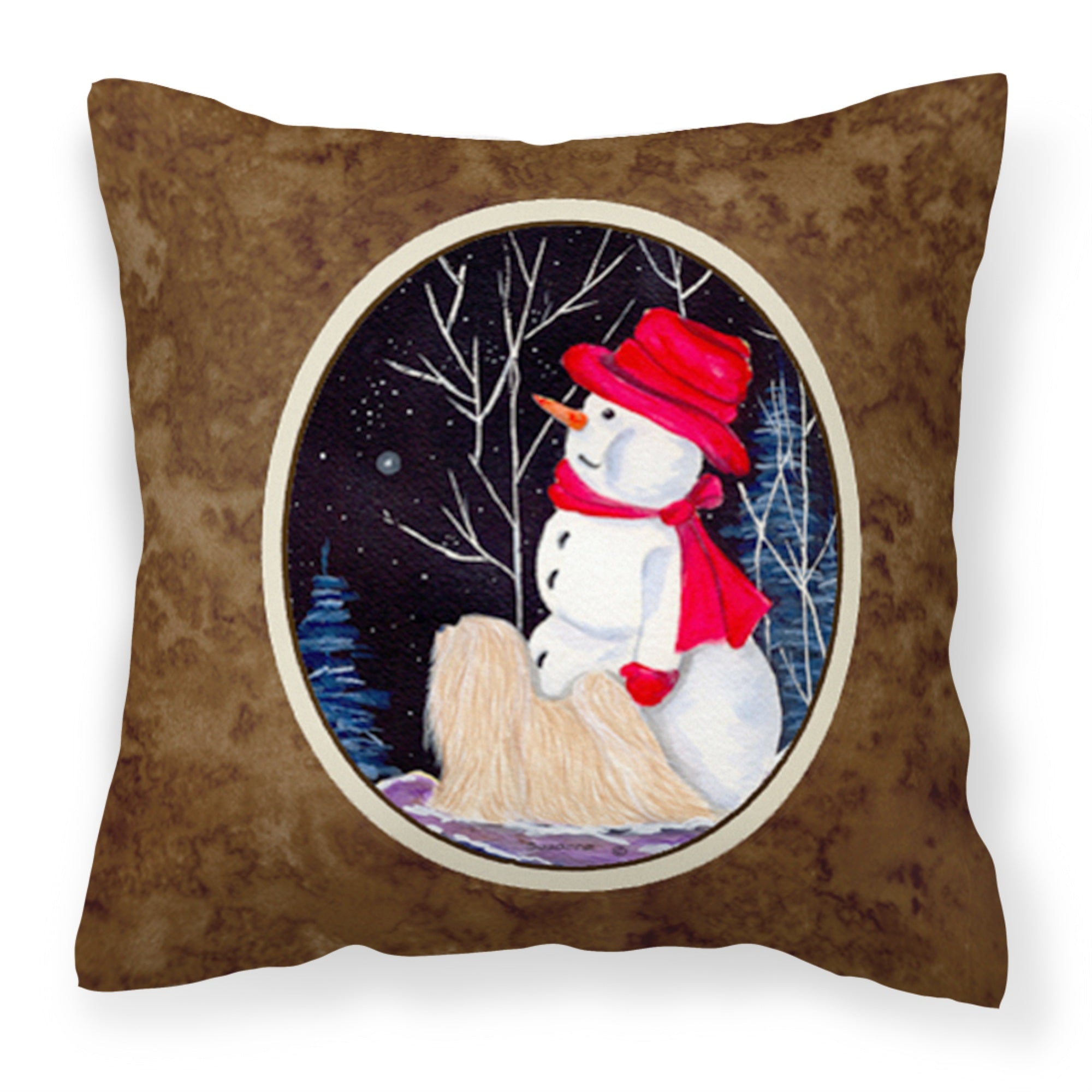 Carolines Treasures SS8644PW1414 Lhasa Apso Decorative Canvas Fabric Pillow, Large, Multicolor