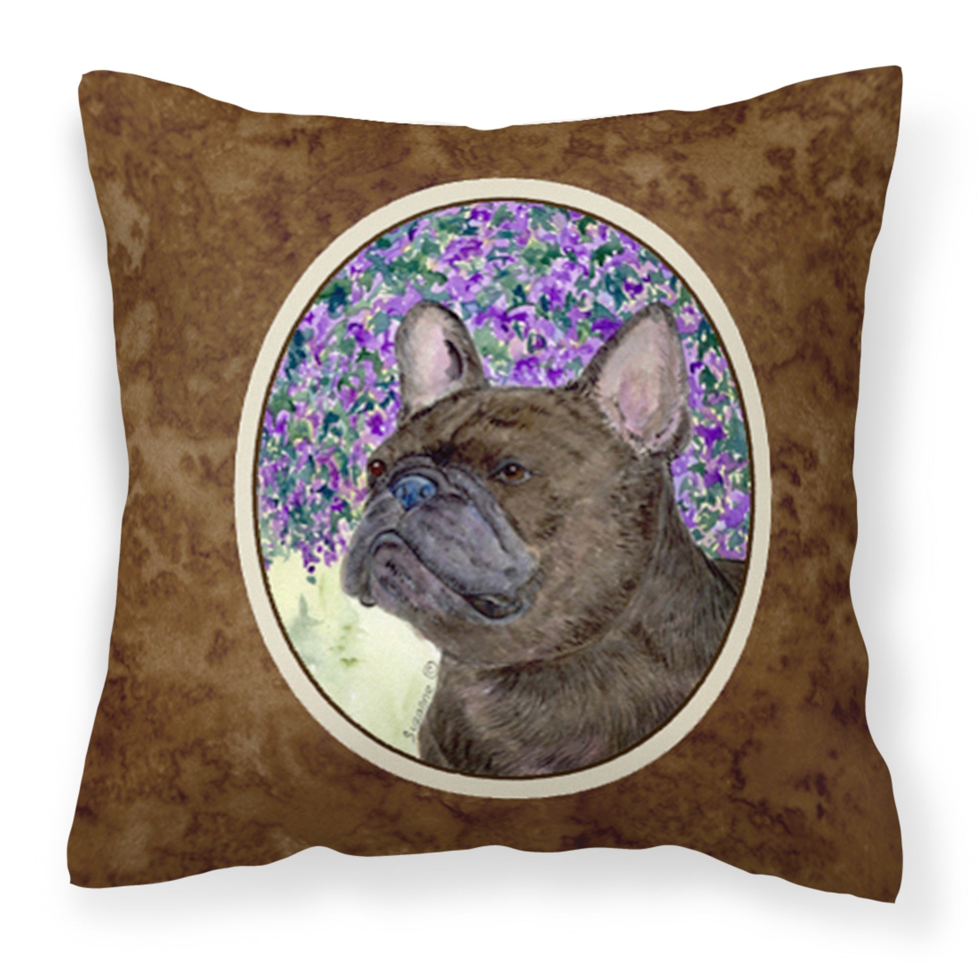 Carolines Treasures SS8676PW1414 French Bulldog Decorative Canvas Fabric Pillow, Large, Multicolor