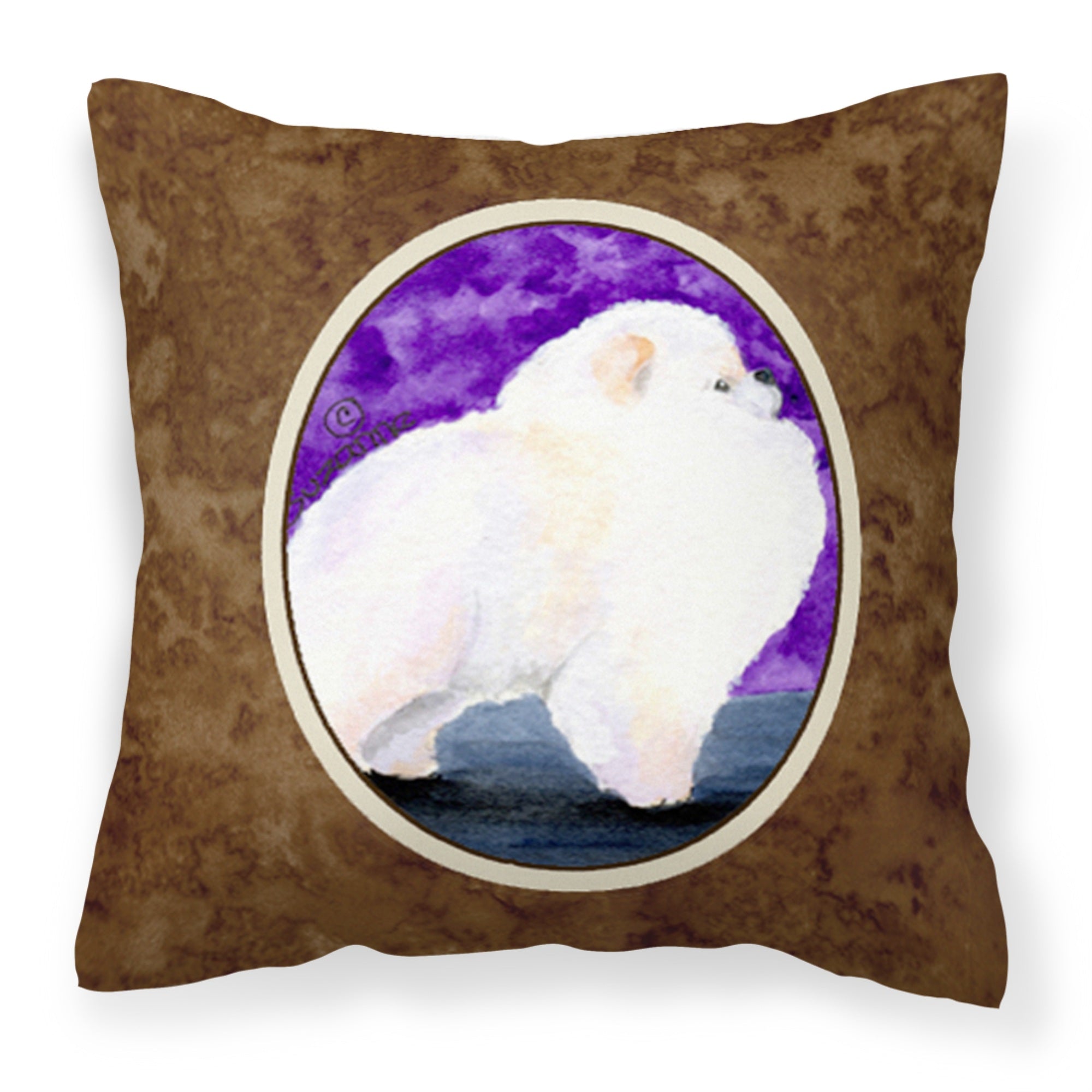 Carolines Treasures SS8688PW1414 Pomeranian Decorative Canvas Fabric Pillow, Large, Multicolor