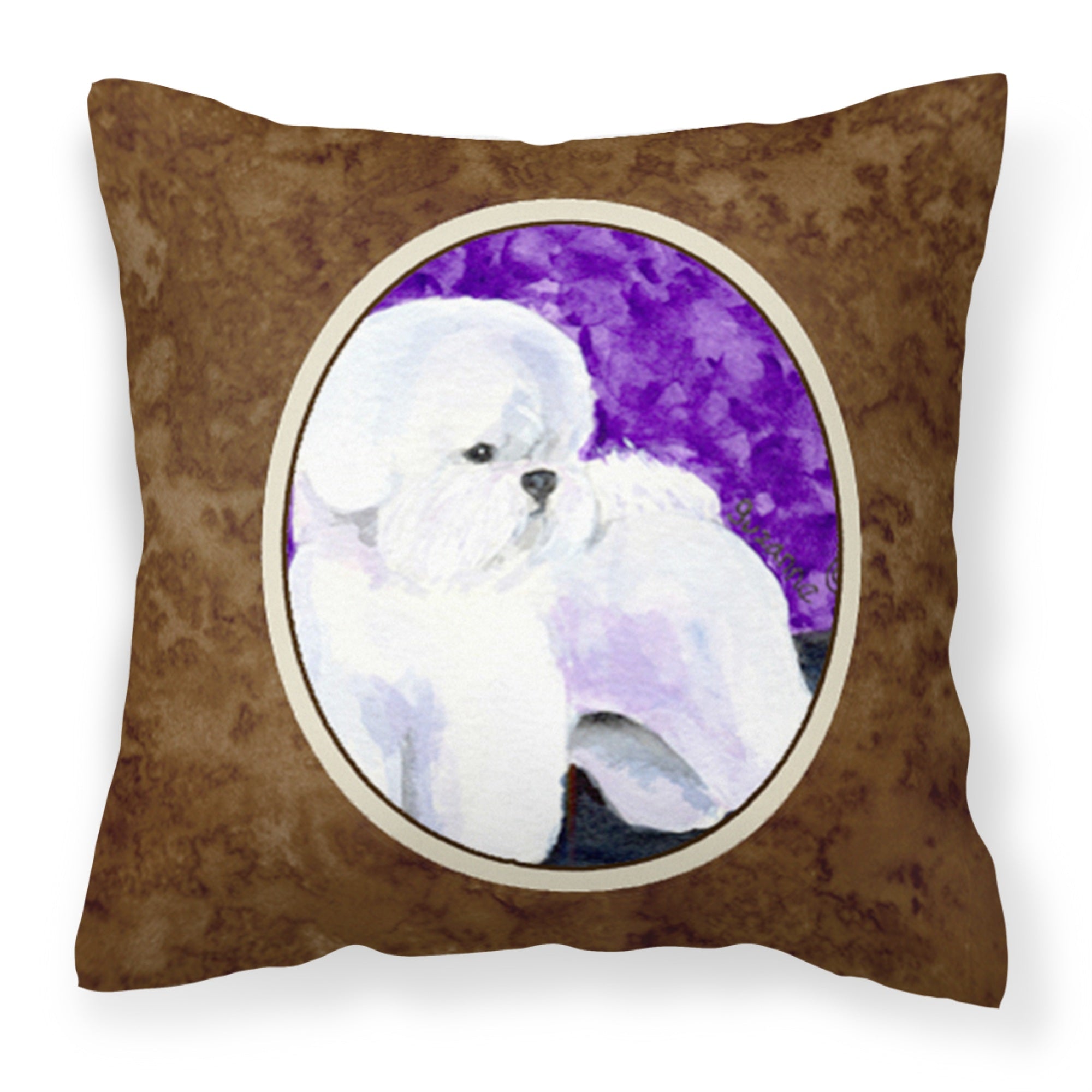 Carolines Treasures SS8692PW1414 Bichon Frise Decorative Canvas Fabric Pillow, Large, Multicolor