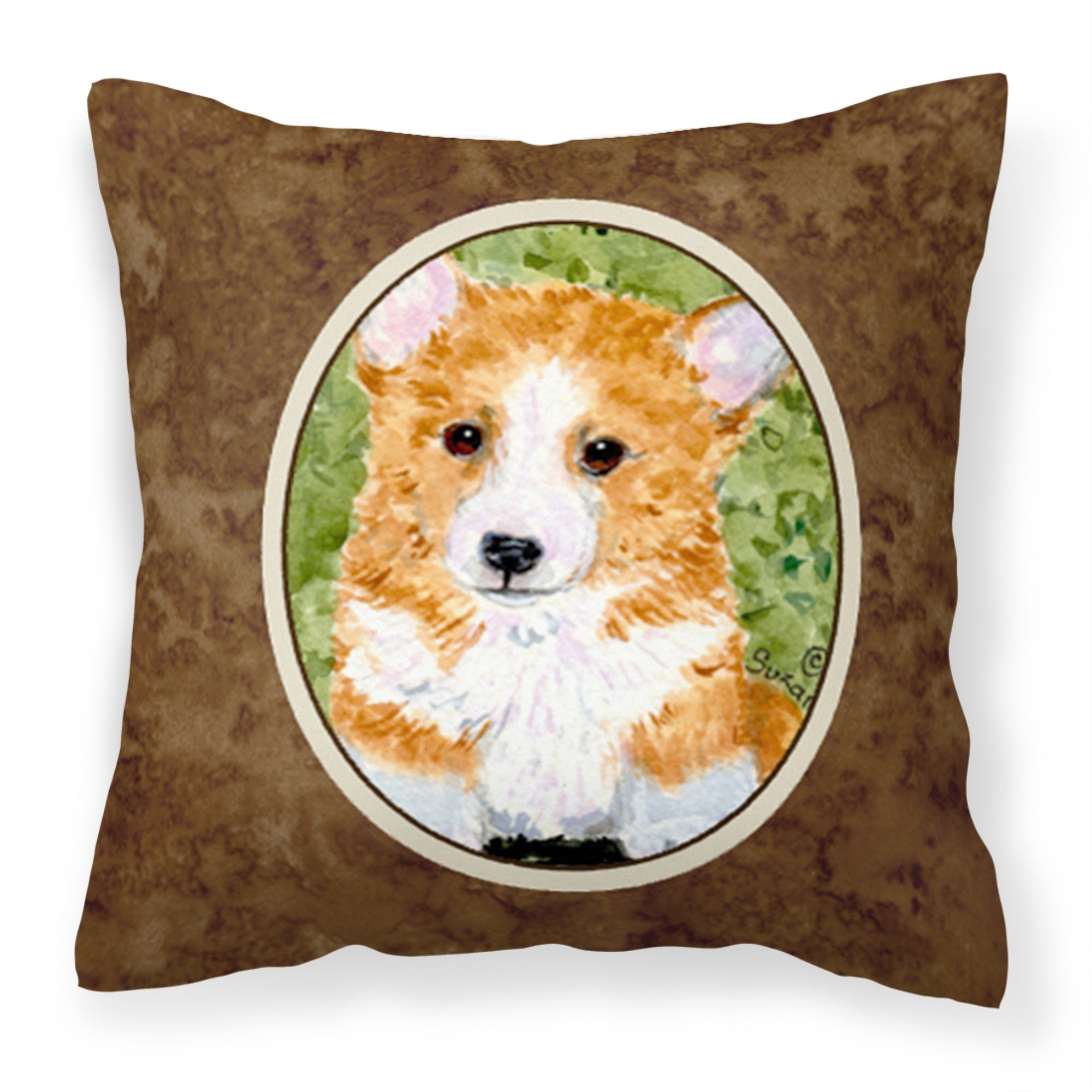 Carolines Treasures SS8710PW1414 Corgi Decorative Canvas Fabric Pillow, Large, Multicolor