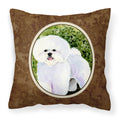Carolines Treasures SS8712PW1414 Bichon Frise Decorative Canvas Fabric Pillow, Large, Multicolor
