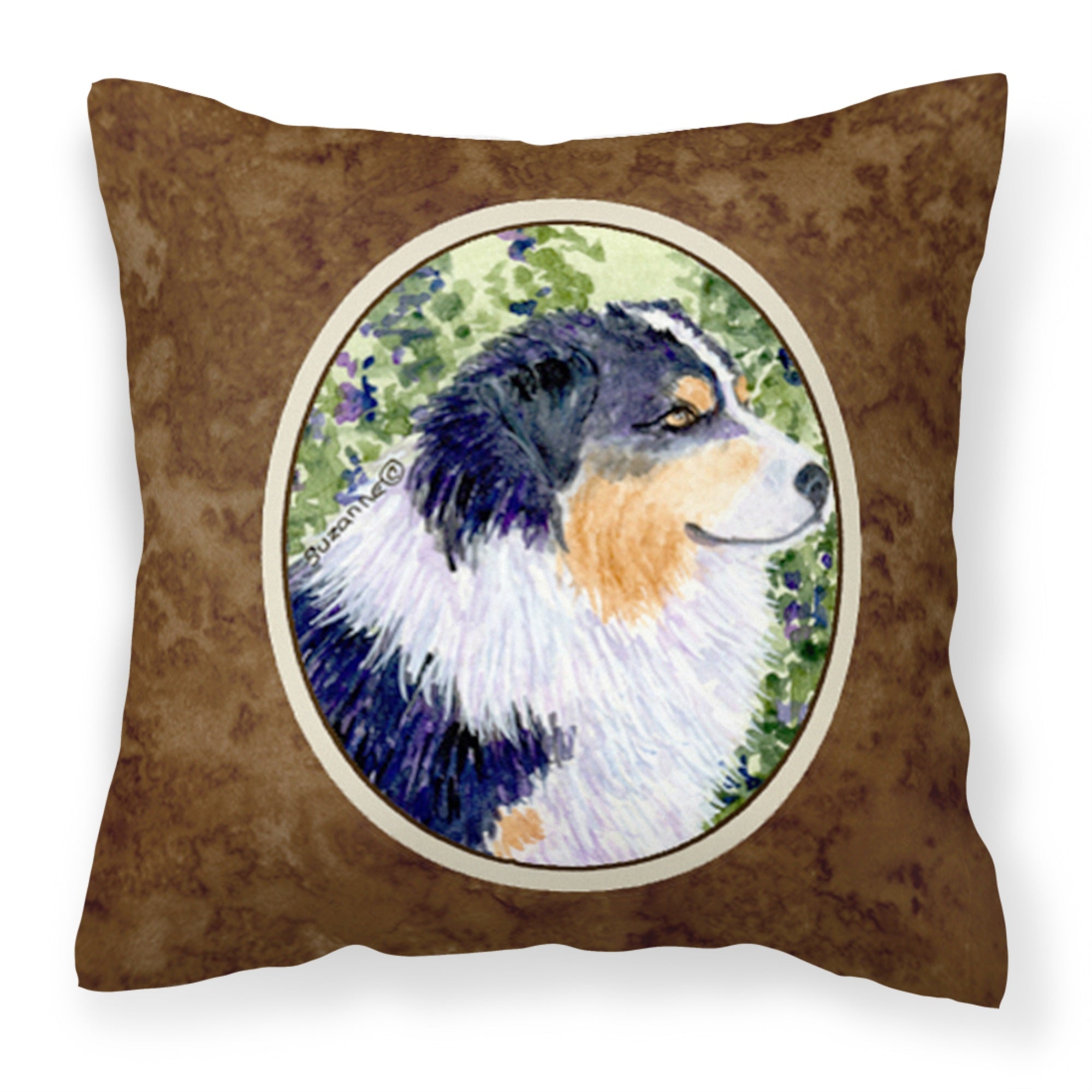 Carolines Treasures SS8737PW1414 Australian Shepherd Decorative Canvas Fabric Pillow, Large, Multicolor