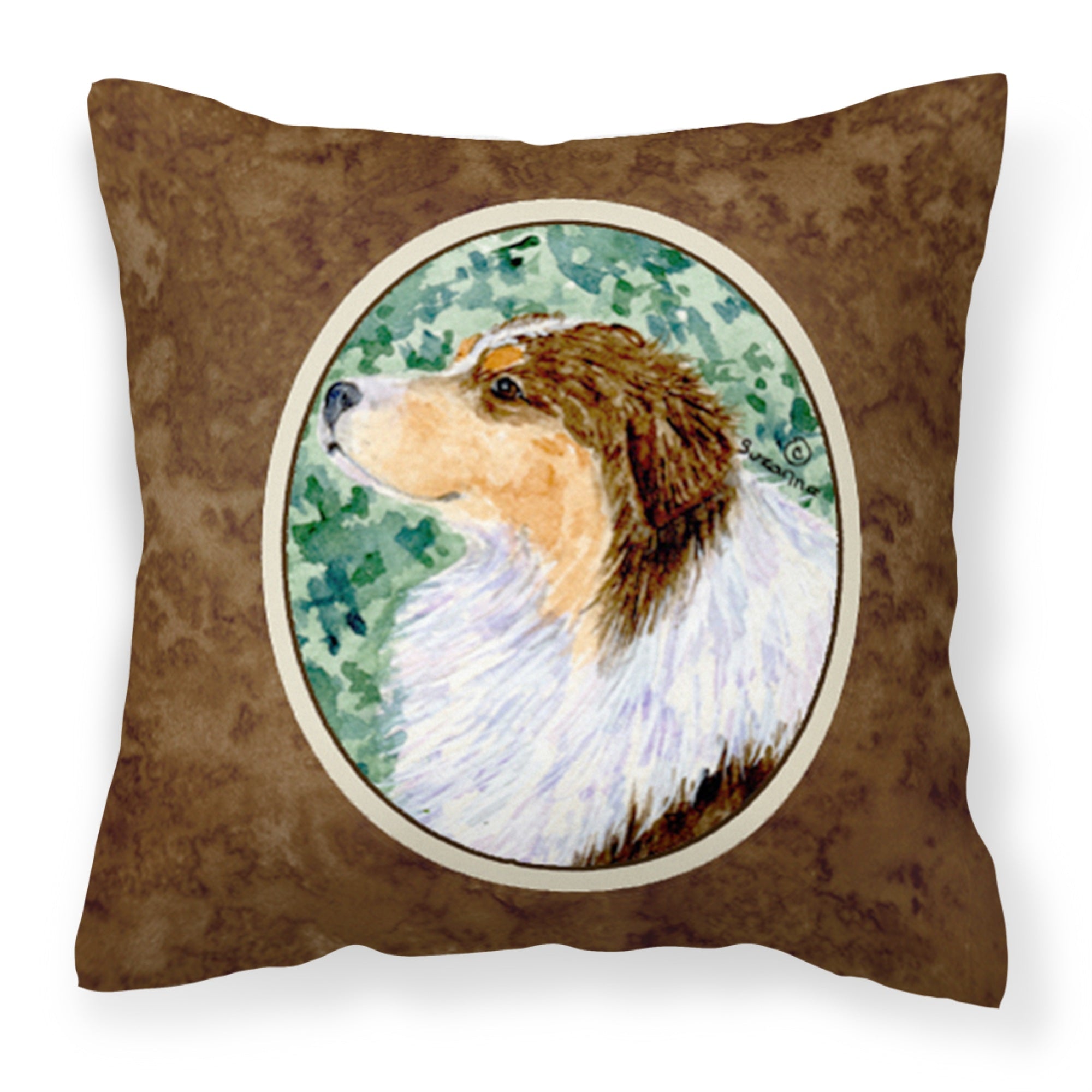 Carolines Treasures SS8738PW1414 Australian Shepherd Decorative Canvas Fabric Pillow, Large, Multicolor