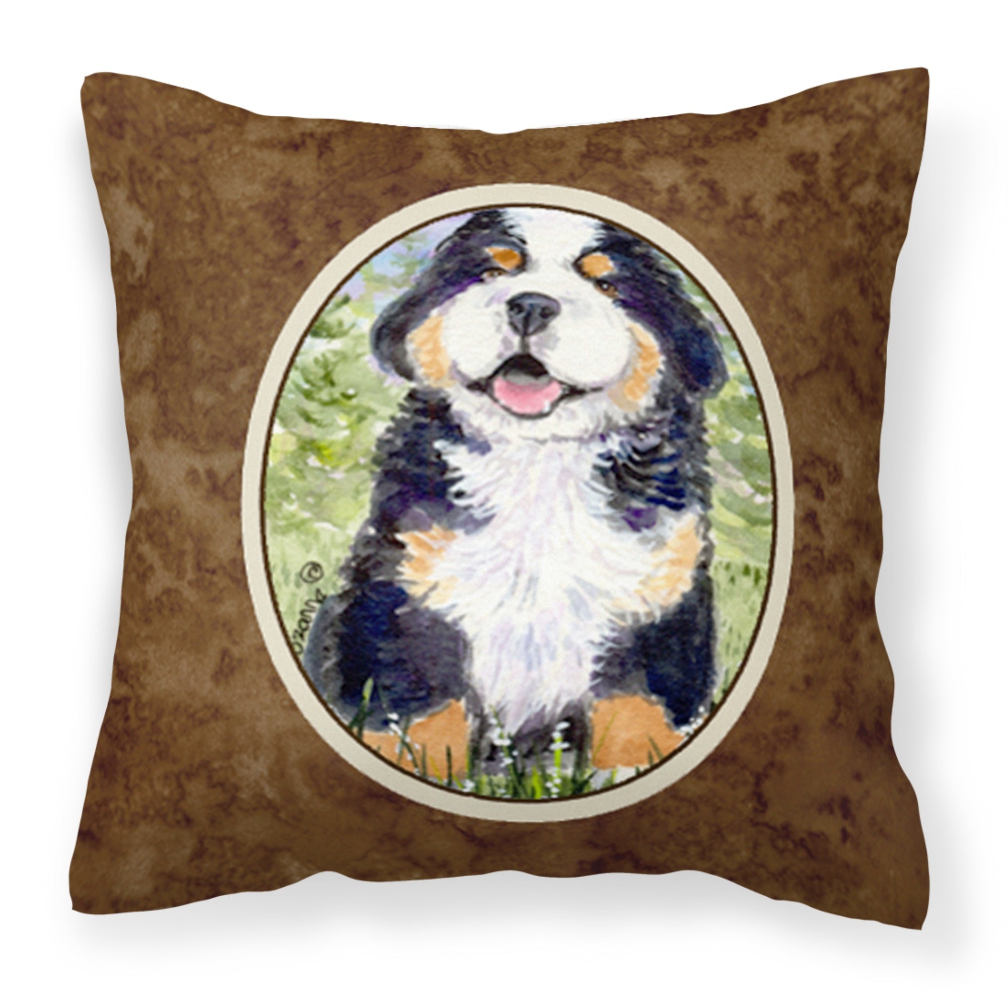 Carolines Treasures SS8750PW1414 Bernese Mountain Dog Decorative Canvas Fabric Pillow, Large, Multicolor