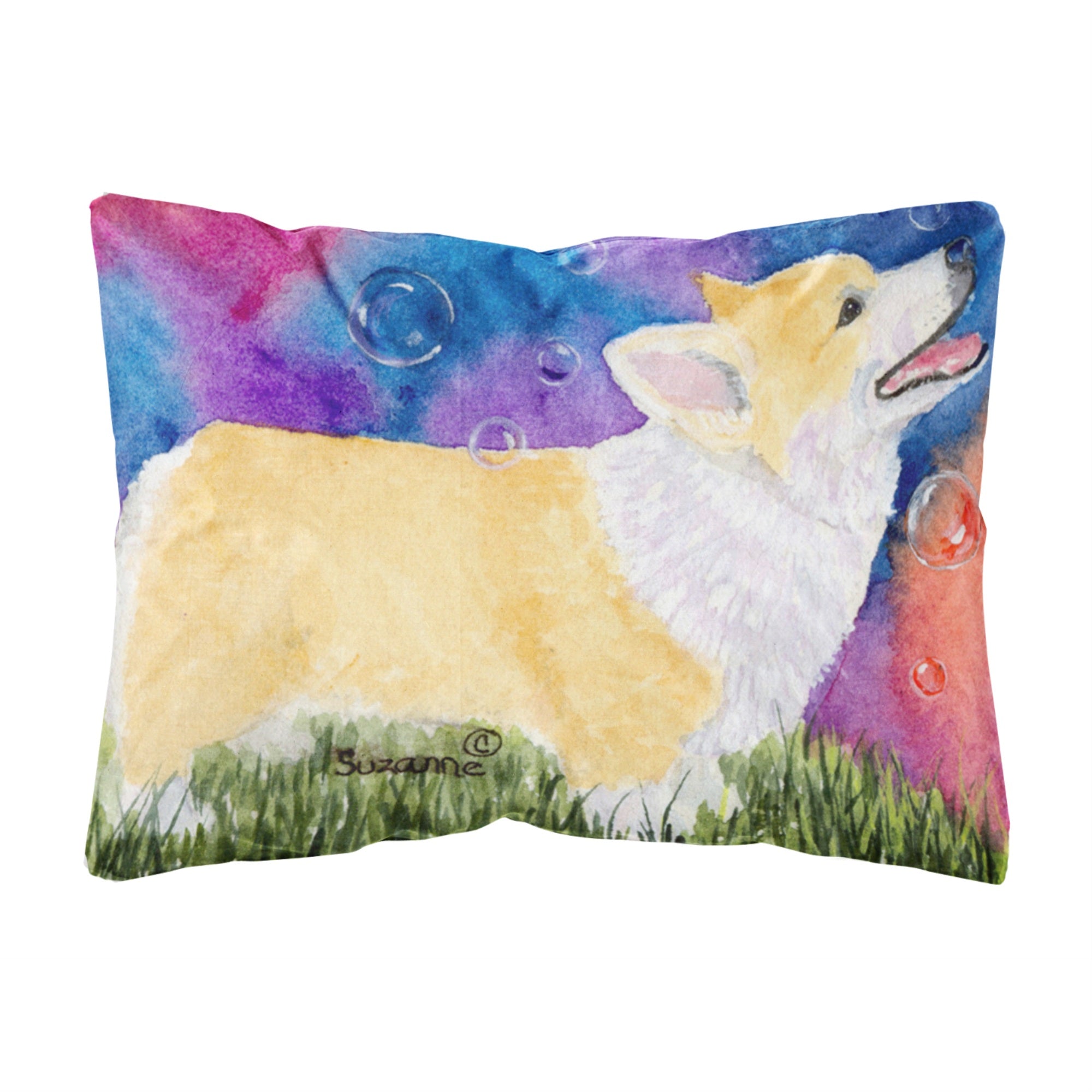 Carolines Treasures SS8751PW1216 Corgi Decorative Canvas Fabric Pillow, Large, Multicolor