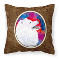 Carolines Treasures SS8752PW1414 Samoyed Decorative Canvas Fabric Pillow, Large, Multicolor