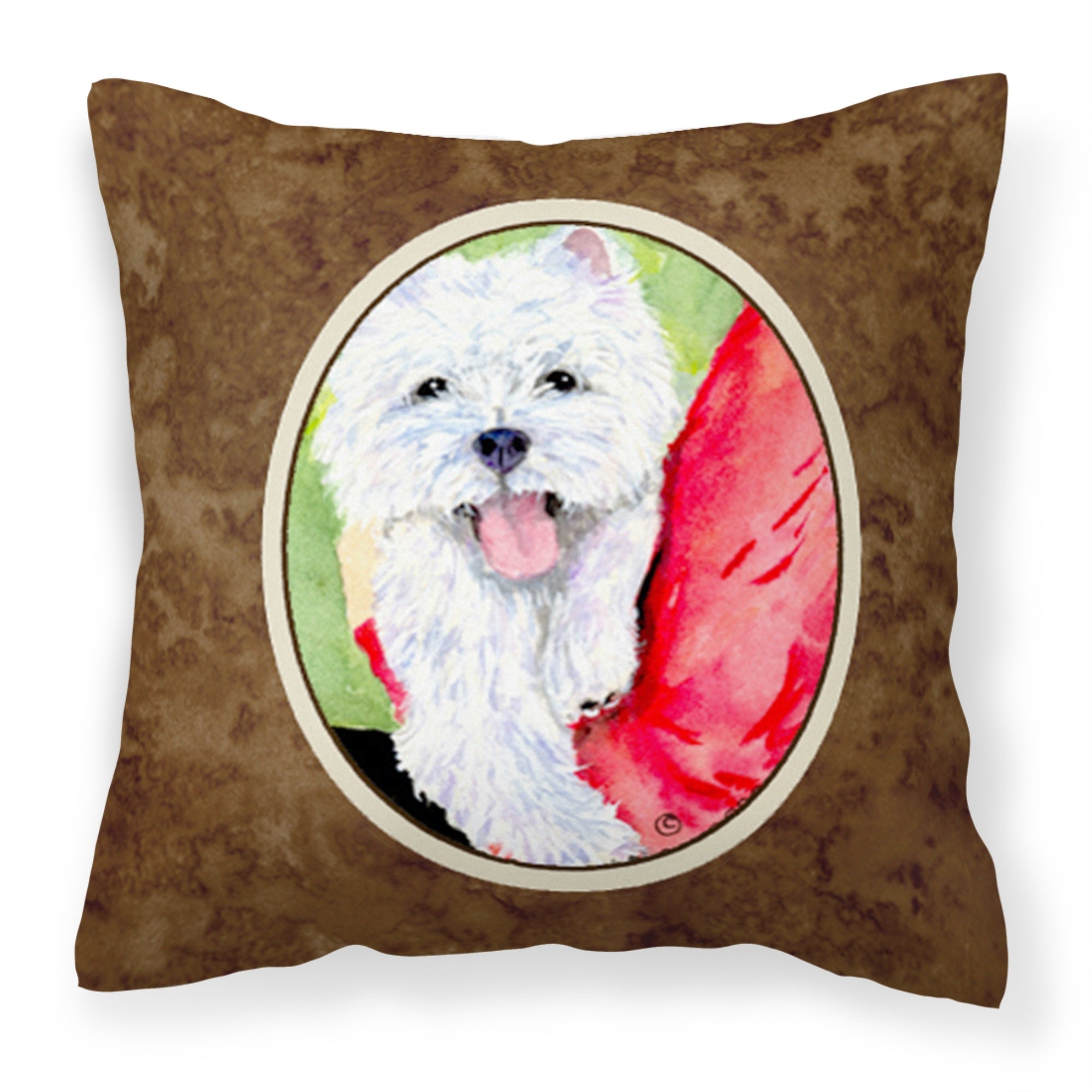 Carolines Treasures SS8784PW1414 Westie Decorative Canvas Fabric Pillow, Large, Multicolor