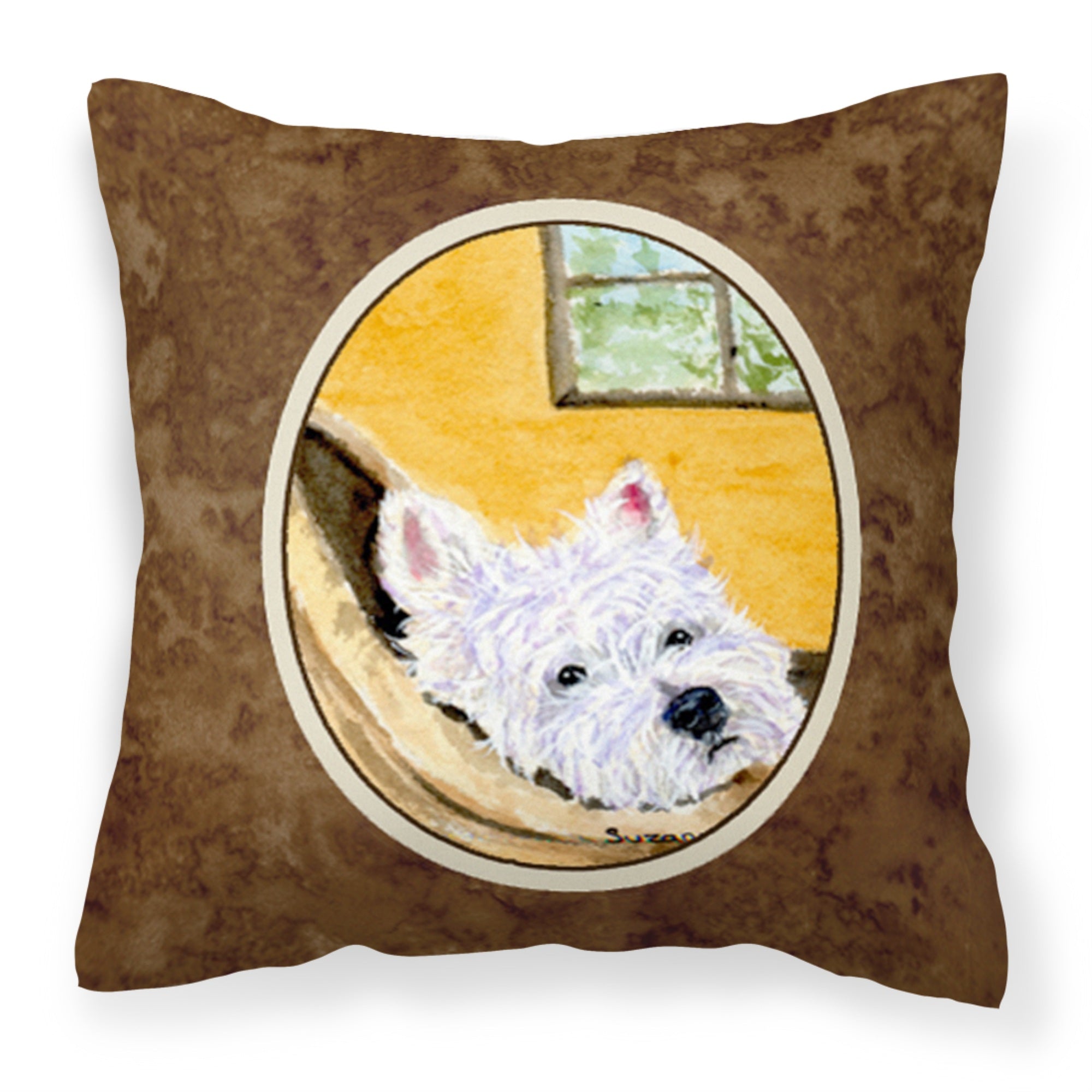 Carolines Treasures SS8785PW1414 Westie Decorative Canvas Fabric Pillow, Large, Multicolor