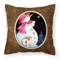 Carolines Treasures SS8793PW1414 Snowman with Papillon Decorative Canvas Fabric Pillow, Large, Multicolor