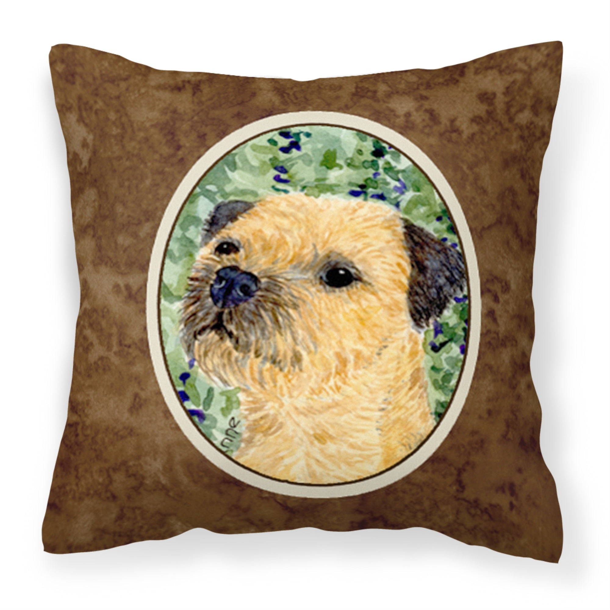 Carolines Treasures SS8801PW1414 Border Terrier Decorative Canvas Fabric Pillow, Large, Multicolor