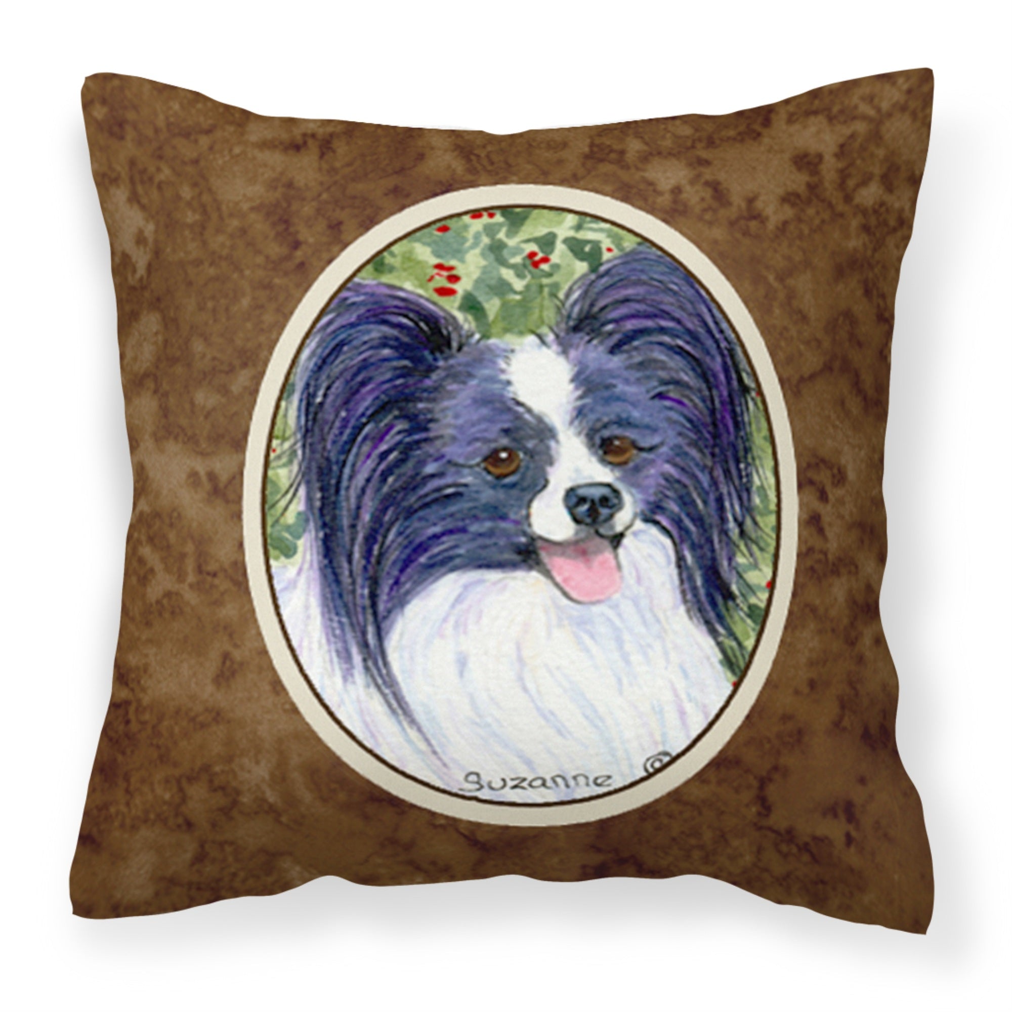 Carolines Treasures SS8811PW1414 Papillon Decorative Canvas Fabric Pillow, Large, Multicolor
