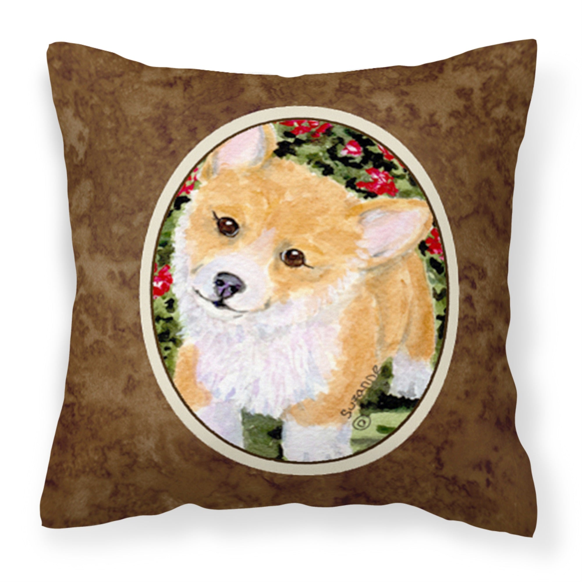 Carolines Treasures SS8823PW1414 Corgi Decorative Canvas Fabric Pillow, Large, Multicolor