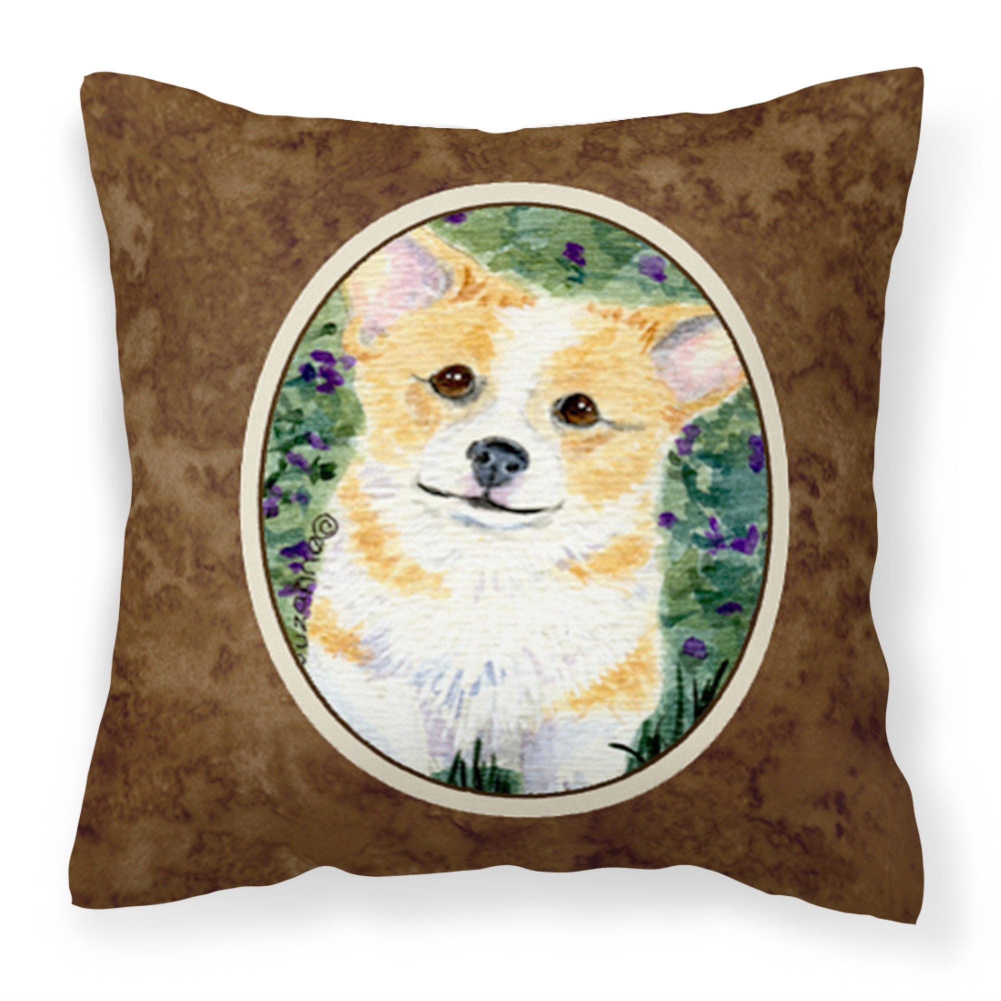 Carolines Treasures SS8854PW1414 Corgi Decorative Canvas Fabric Pillow, Large, Multicolor