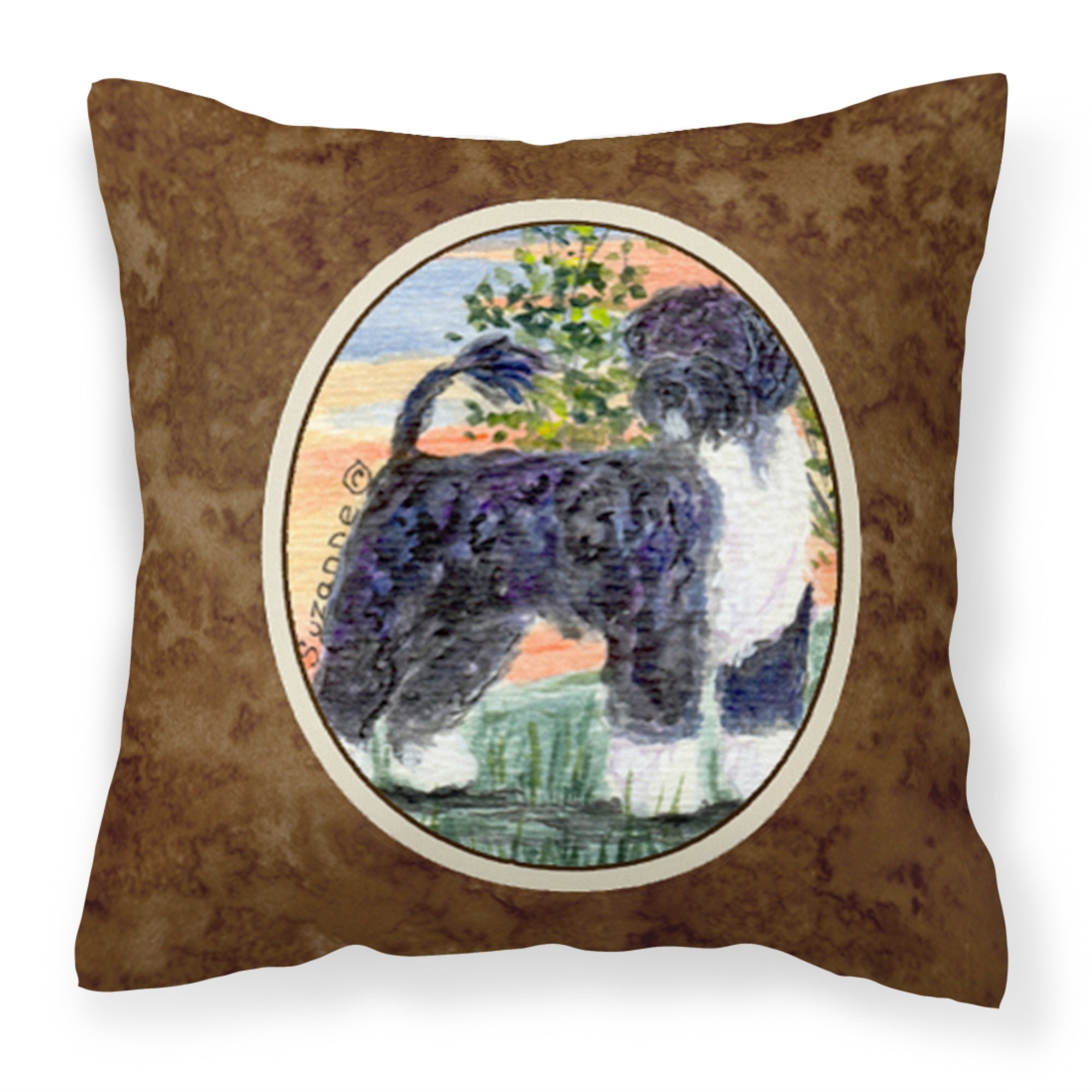 Carolines Treasures SS8855PW1414 Portuguese Water Dog Decorative Canvas Fabric Pillow, Large, Multicolor