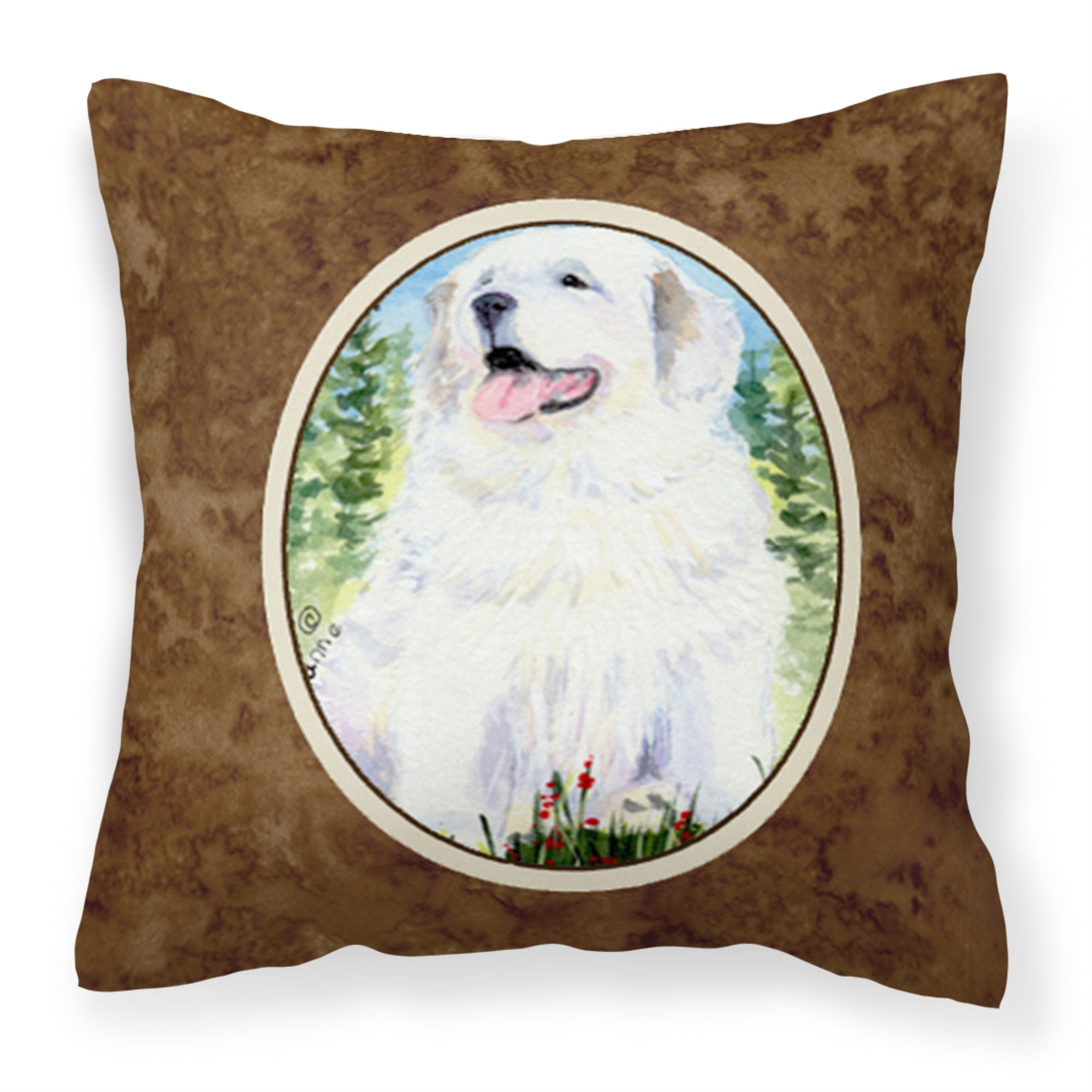 Carolines Treasures SS8866PW1414 Great Pyrenees Decorative Canvas Fabric Pillow, Large, Multicolor