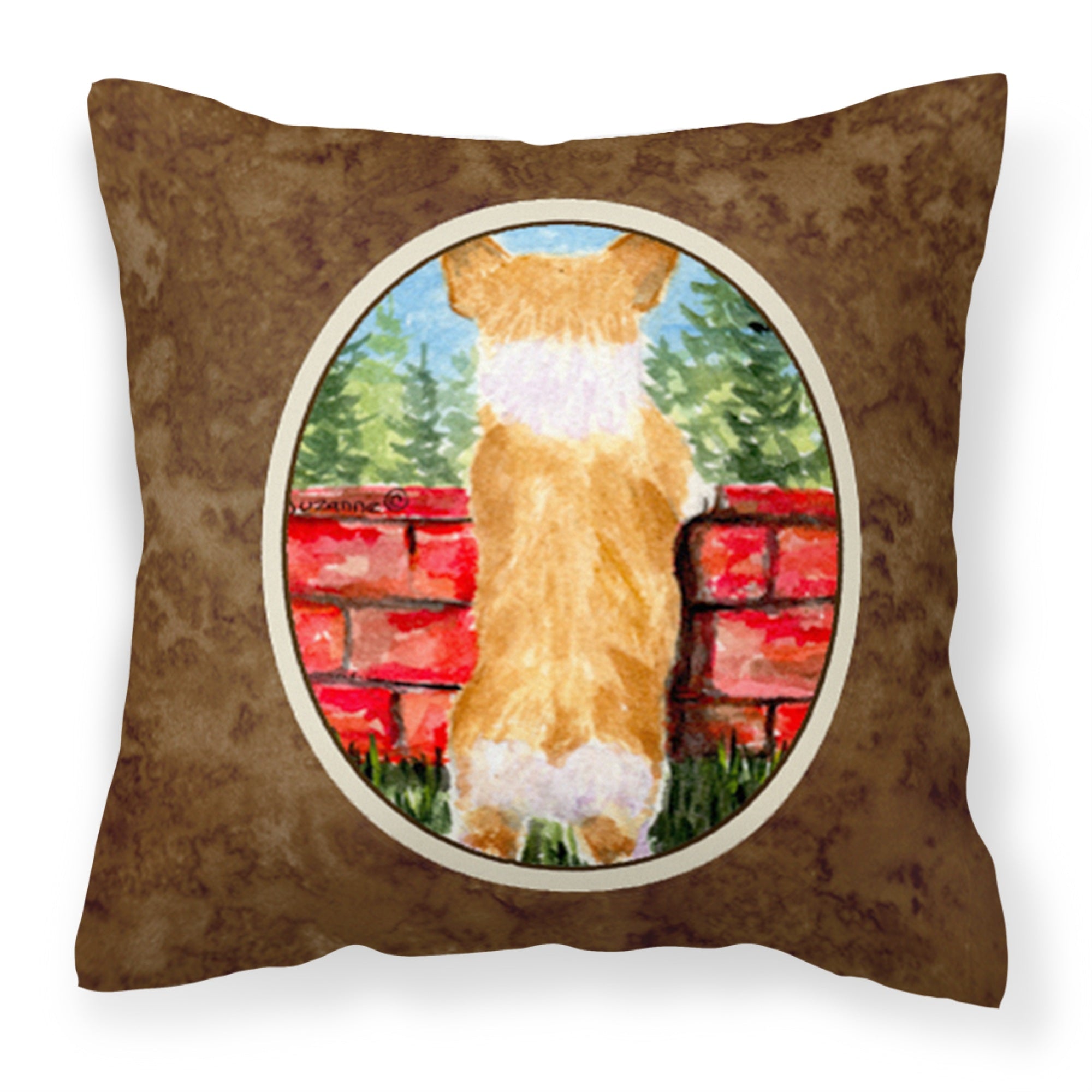 Carolines Treasures SS8870PW1414 Corgi Decorative Canvas Fabric Pillow, Large, Multicolor