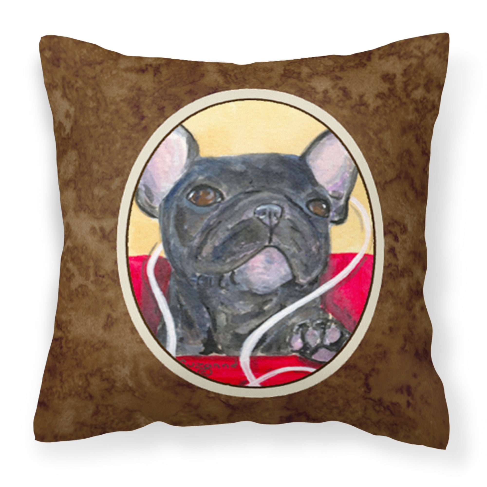 Carolines Treasures SS8899PW1414 French Bulldog Decorative Canvas Fabric Pillow, Large, Multicolor