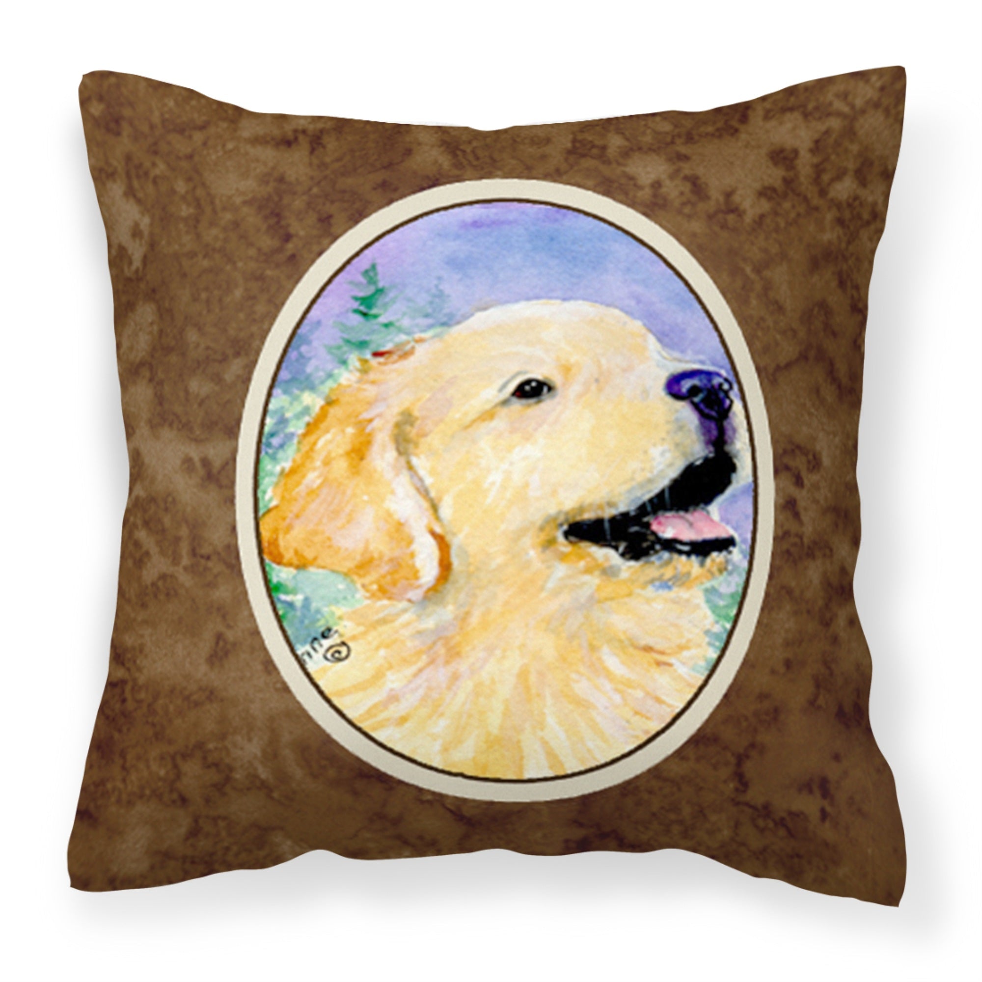 Carolines Treasures SS8904PW1414 Golden Retriever Decorative Canvas Fabric Pillow, Large, Multicolor