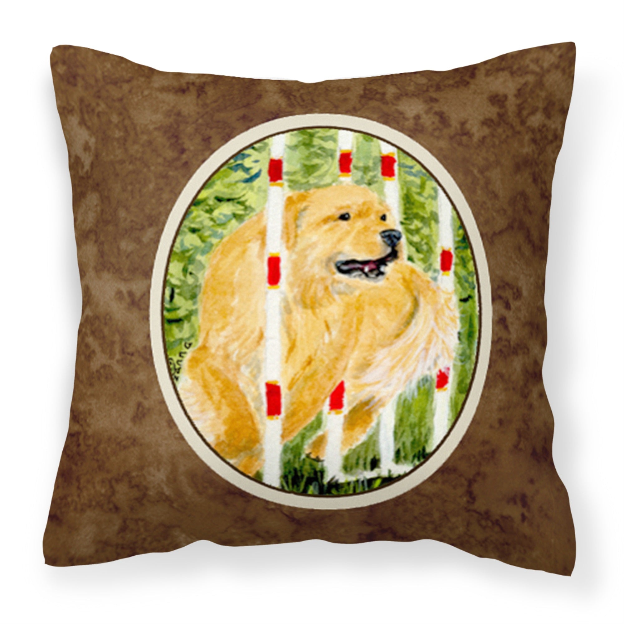Carolines Treasures SS8906PW1414 Golden Retriever Decorative Canvas Fabric Pillow, Large, Multicolor