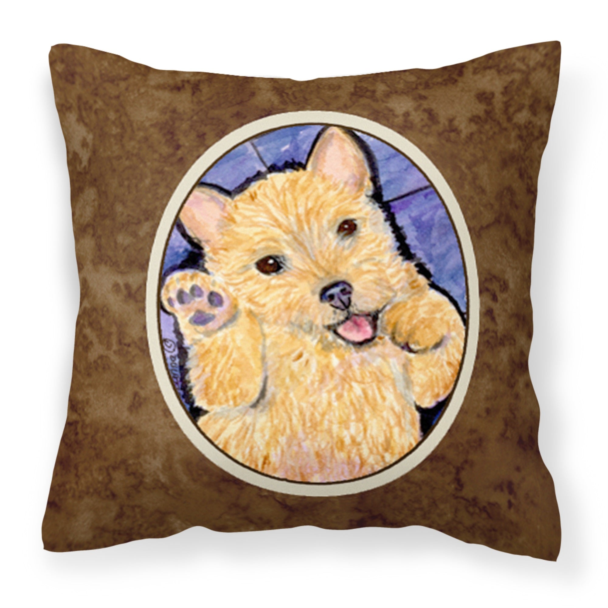 Carolines Treasures SS8911PW1414 Norwich Terrier Decorative Canvas Fabric Pillow, Large, Multicolor
